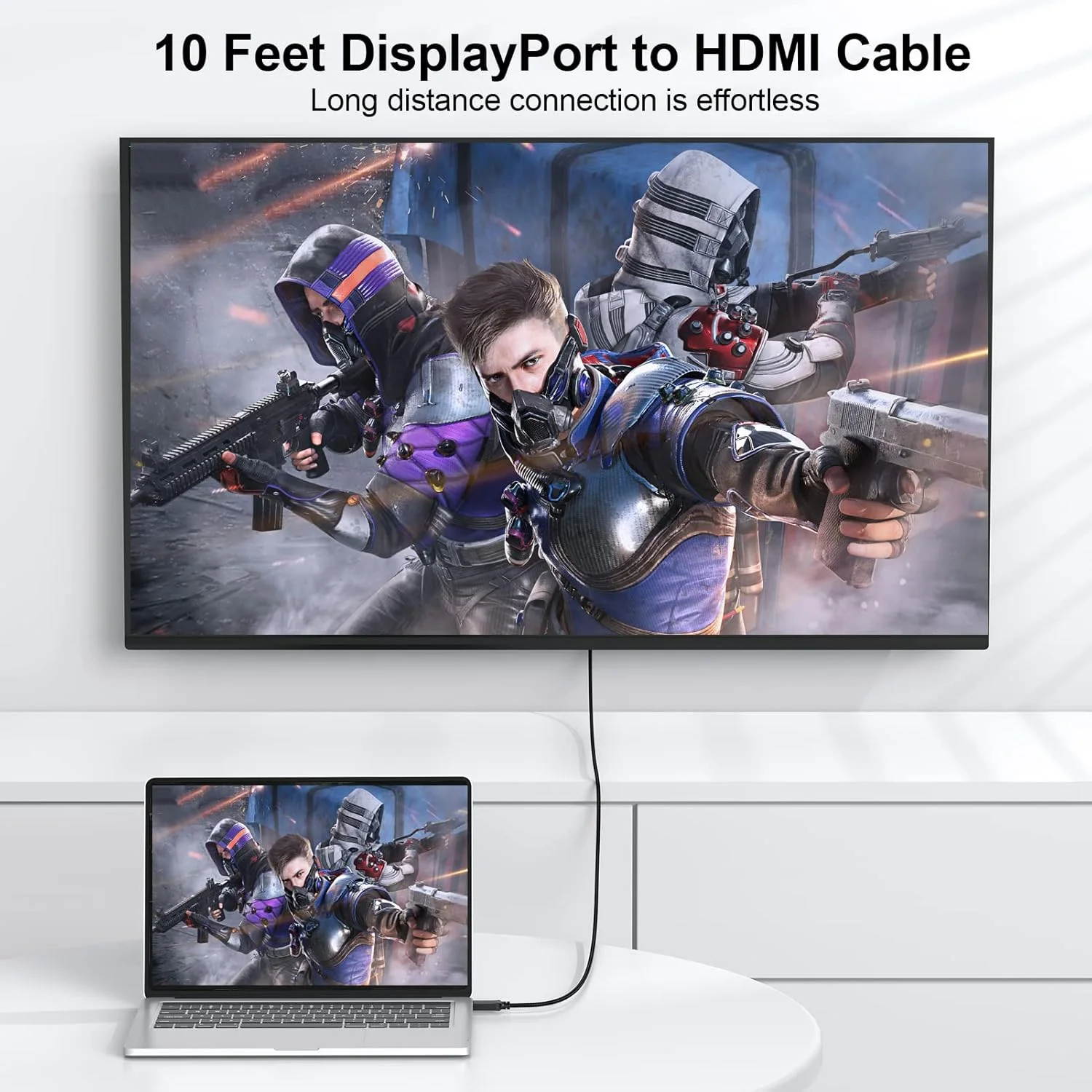 کابل DisplayPort به HDMI طول 3 متر، بسته 2 عددی، آداپتور کابل Display Port DP به HDMI HDTV نر به نر (3840*2160, 1920*1080) برای صدا و تصویر برای تلویزیون، کامپیوتر، مانیتور، پروژکتور و غیره - بافته مشکی کابل DisplayPort به HDMI طول 3 متر، بسته 2 عددی، آداپتور کابل Display Port DP به HDMI HDTV نر به نر (3840*2160, 1920*1080) برای صدا و تصویر برای تلویزیون، کامپیوتر، مانیتور، پروژکتور و غیره - بافته مشکی