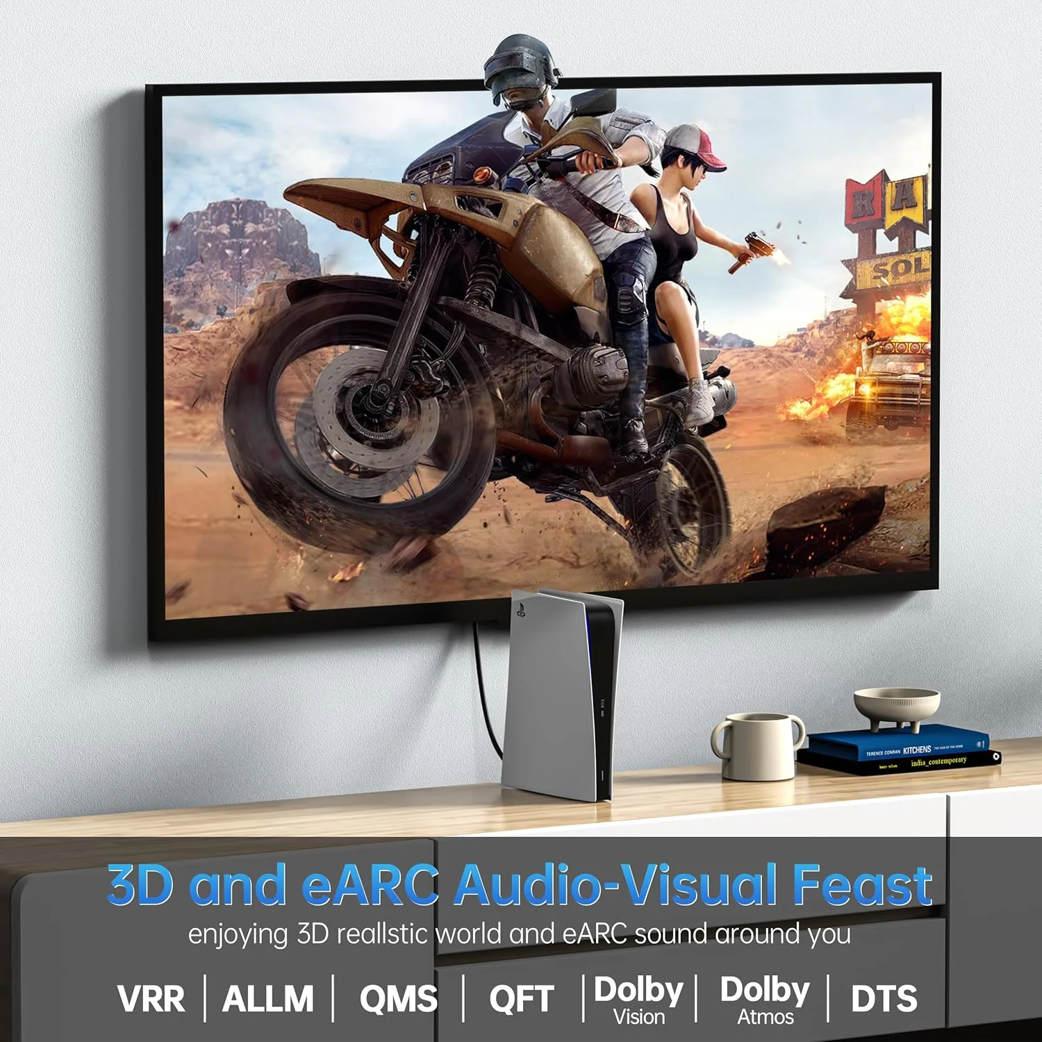 کابل HDMI فیبر نوری 15 متری، کابل نازک HDMI 2.1 8K، کابل HDMI با سرعت فوق العاده بالا 48 گیگابیت بر ثانیه، 8K@60Hz 4K@240Hz، HDR پویا، eARC، HDCP 2.2&2.3، 3D، سازگار با PS4/5/Xbox/TV/مانیتور/پروژکتور