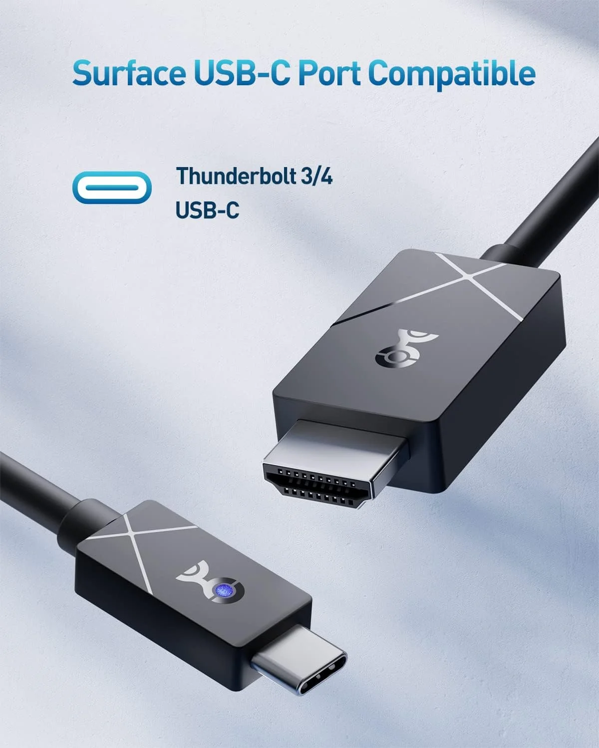 کابل USB-C به HDMI کیبل مترز 1.8 متری (6 فوت) با سرعت 48 گیگابیت بر ثانیه - پشتیبانی از HDR 4K 120Hz و 8K 60Hz - سازگار با پورت های USB4، Thunderbolt 3 و Thunderbolt 4 [طراحی شده برای Microsoft Surface]