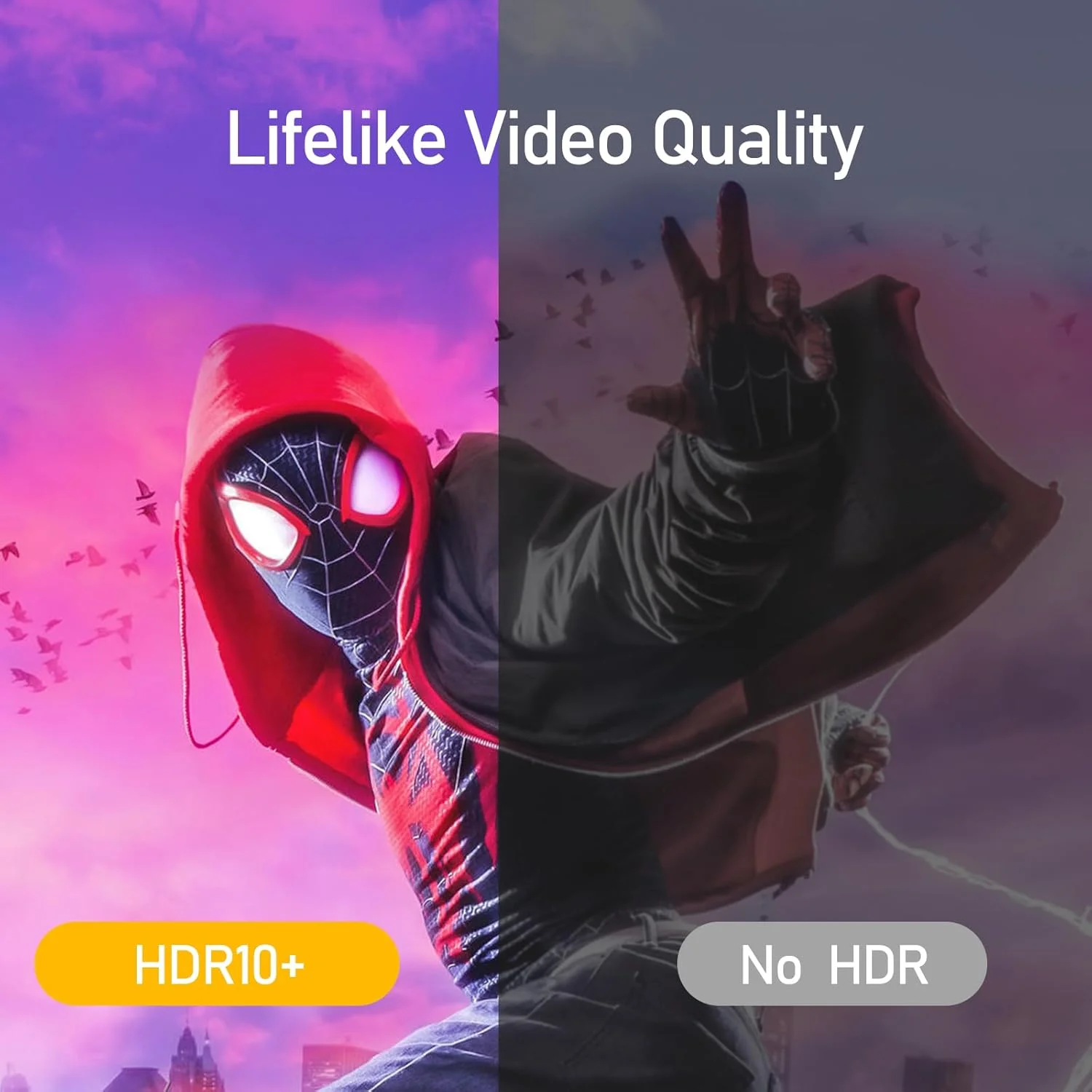 کابل Mini DisplayPort به HDMI طول 1.8 متر - 8K@60Hz 4K@120Hz یک طرفه Mini DP1.4 به HDMI، روکش نایلونی بافته شده، بدنه آلومینیومی، کانکتورهای روکش طلا، سازگار با MacBook iMac Surface Dell Lenovo Laptop PC