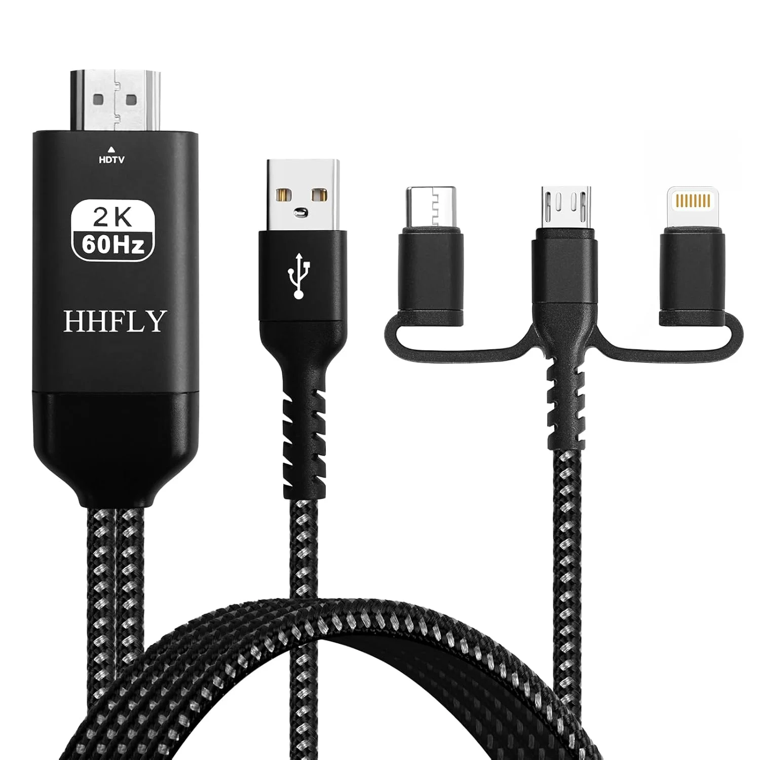 آداپتور USB-C به HDMI سازگار 3 در 1 برای گوشی های هوشمند آیفون/اندروید، انتقال تصویر 1080P به تلویزیون/مانیتور/پروژکتور، با لایتنینگ/میکرو USB، مبدل AV دیجیتال قابل حمل (غیر قابل استفاده در خودرو) آداپتور USB-C به HDMI سازگار 3 در 1 برای گوشی های هوشمند آیفون/اندروید، انتقال تصویر 1080P به تلویزیون/مانیتور/پروژکتور، با لایتنینگ/میکرو USB، مبدل AV دیجیتال قابل حمل (غیر قابل استفاده در خودرو)
