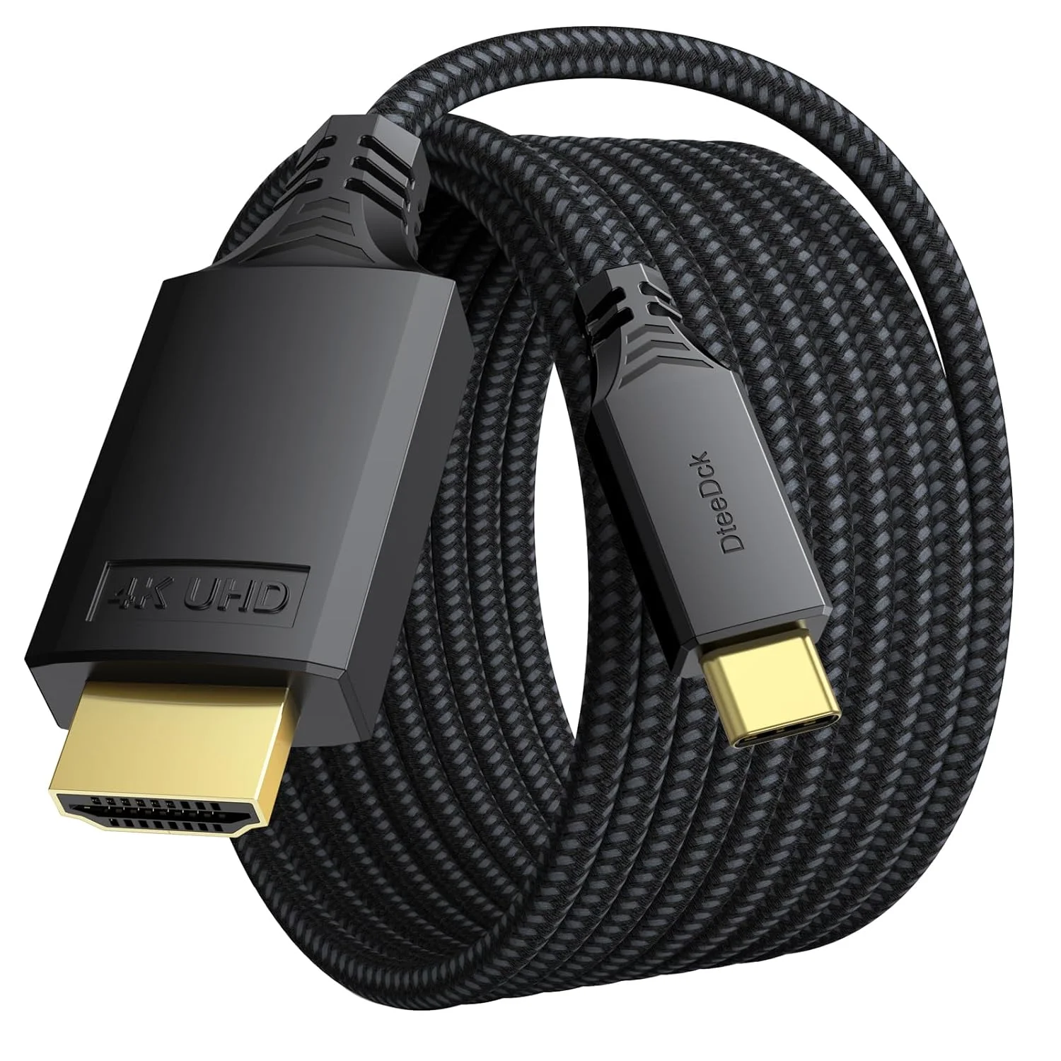کابل USB-C به HDMI با طول 3 متر، [همگام سازی صدا و تصویر] 4K@30Hz 1080P@120Hz کابل Type-C به HDMI1.4 برای سری iPhone 15/16، Galaxy S23/S24/S25، لپ تاپ MacBook Air/Pro، iPad، مانیتور، تلویزیون، پروژکتور
