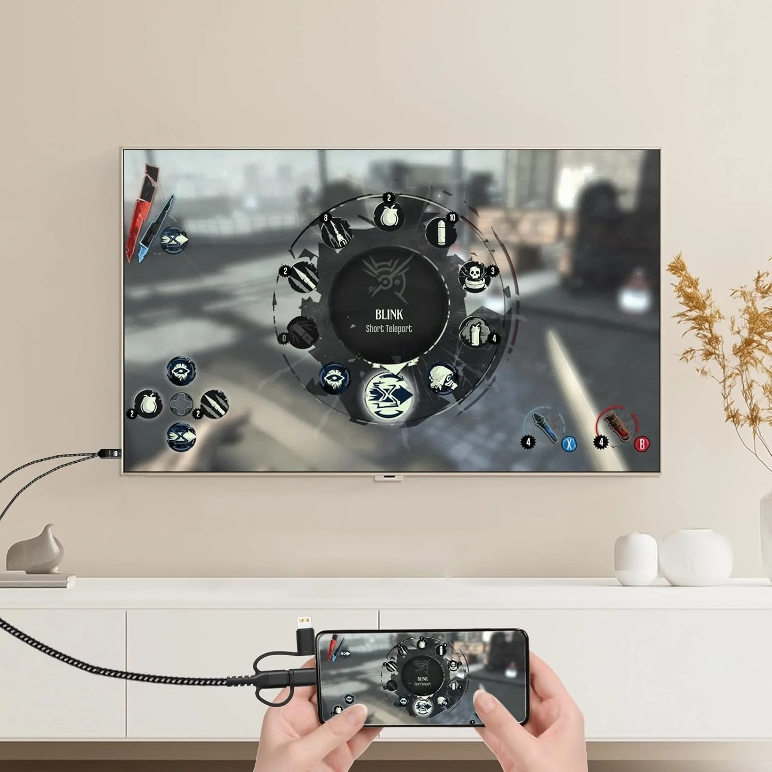 آداپتور USB-C به HDMI سازگار 3 در 1 برای گوشی های هوشمند آیفون/اندروید، انتقال تصویر 1080P به تلویزیون/مانیتور/پروژکتور، با لایتنینگ/میکرو USB، مبدل AV دیجیتال قابل حمل (غیر قابل استفاده در خودرو)