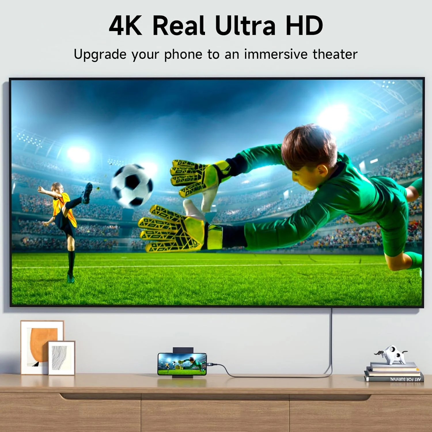 کابل USB C به HDMI طول 2 متر، [4K، سرعت بالا]، کابل USB Type C به HDMI [سازگار با Thunderbolt 3/4] برای iPhone 17 16 15 Pro Max Plus Air، MacBook iPad Pro/Air، Samsung S25 S24 S23 S22 S21 Surface Switch