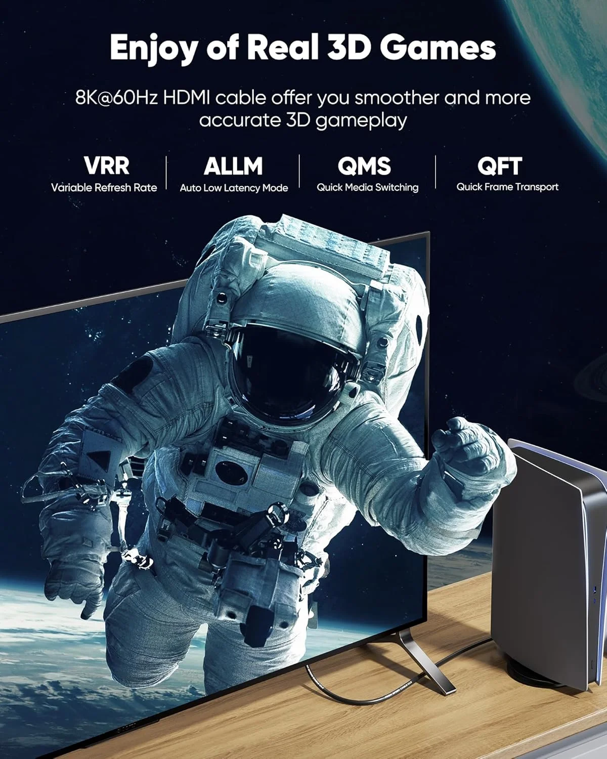 کابل HDMI بلند Highwings طول 4.5 متر، کابل HDMI 2.1 فوق العاده پرسرعت [دارای استاندارد CL3 مناسب نصب داخل دیوار، ویدئو 8K@60Hz 4K@120Hz با سرعت 48Gbps]، مناسب، بادوام، انعطاف پذیر، eARC، HDCP، سازگار برای اترنت و ساندبار