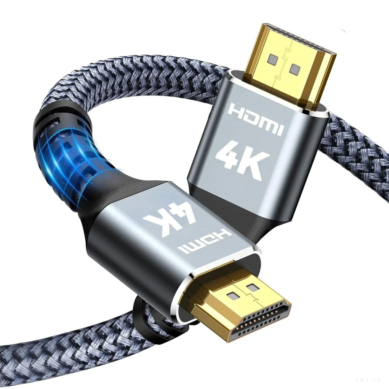کابل HDMI 4K به طول 1 متر - سرعت بالا 18 گیگابیت بر ثانیه، HDR 4K@60Hz، HDCP 2.2، کابل بافته شده برای PS5، PS4، لپ تاپ، مانیتور، Fire TV، Apple TV