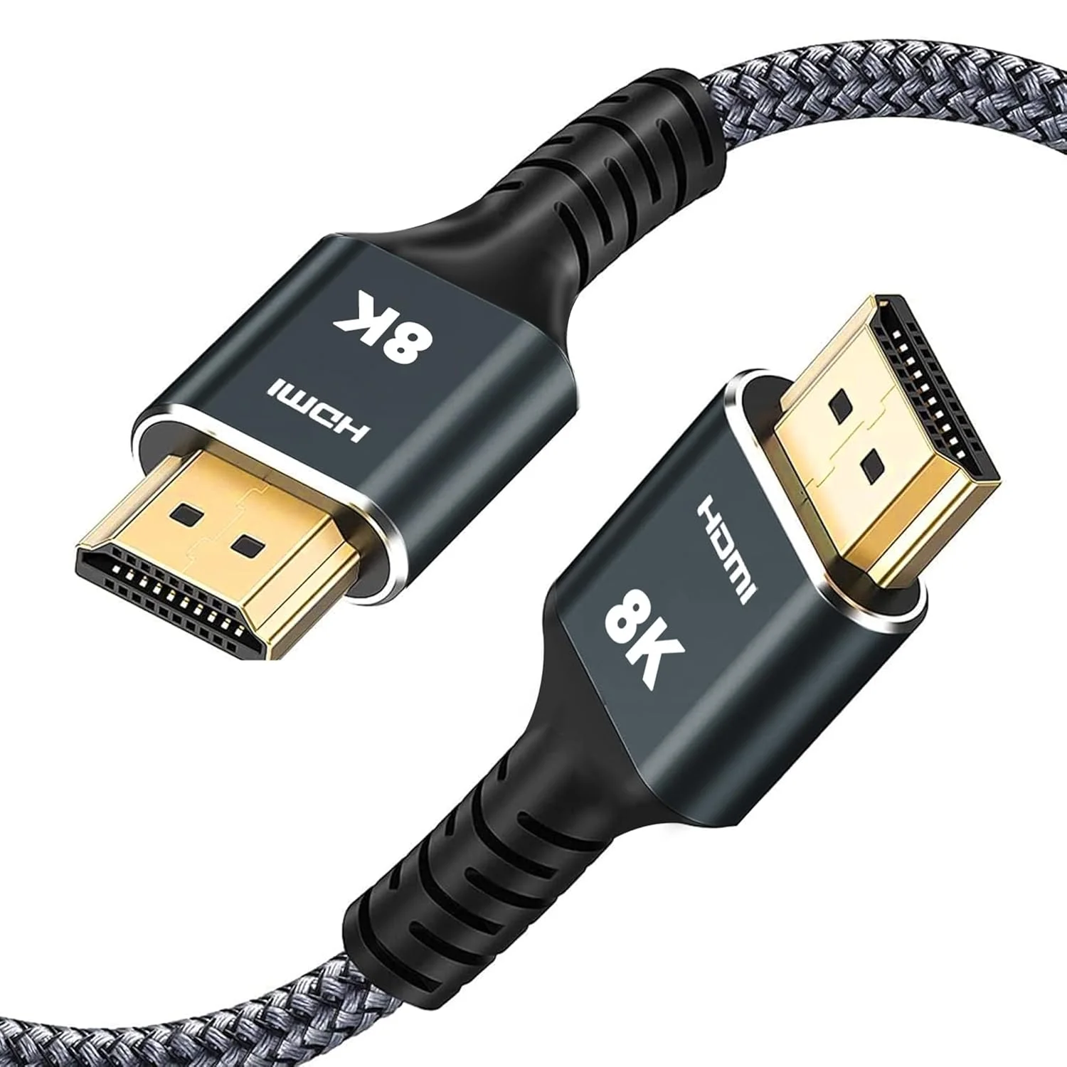 کابل HDMI با کیفیت 8K/10K/4K طول 1 متر، سرعت فوق العاده بالا 48 گیگابیت بر ثانیه، 8K@60Hz 4K@120Hz eARC HDCP 2.0/2.1/2.2/2.3، کابل بافته شده نایلونی، سازگار با Roku، بازی، PC، مانیتور، DTS:X - تلویزیون، Blu-ray