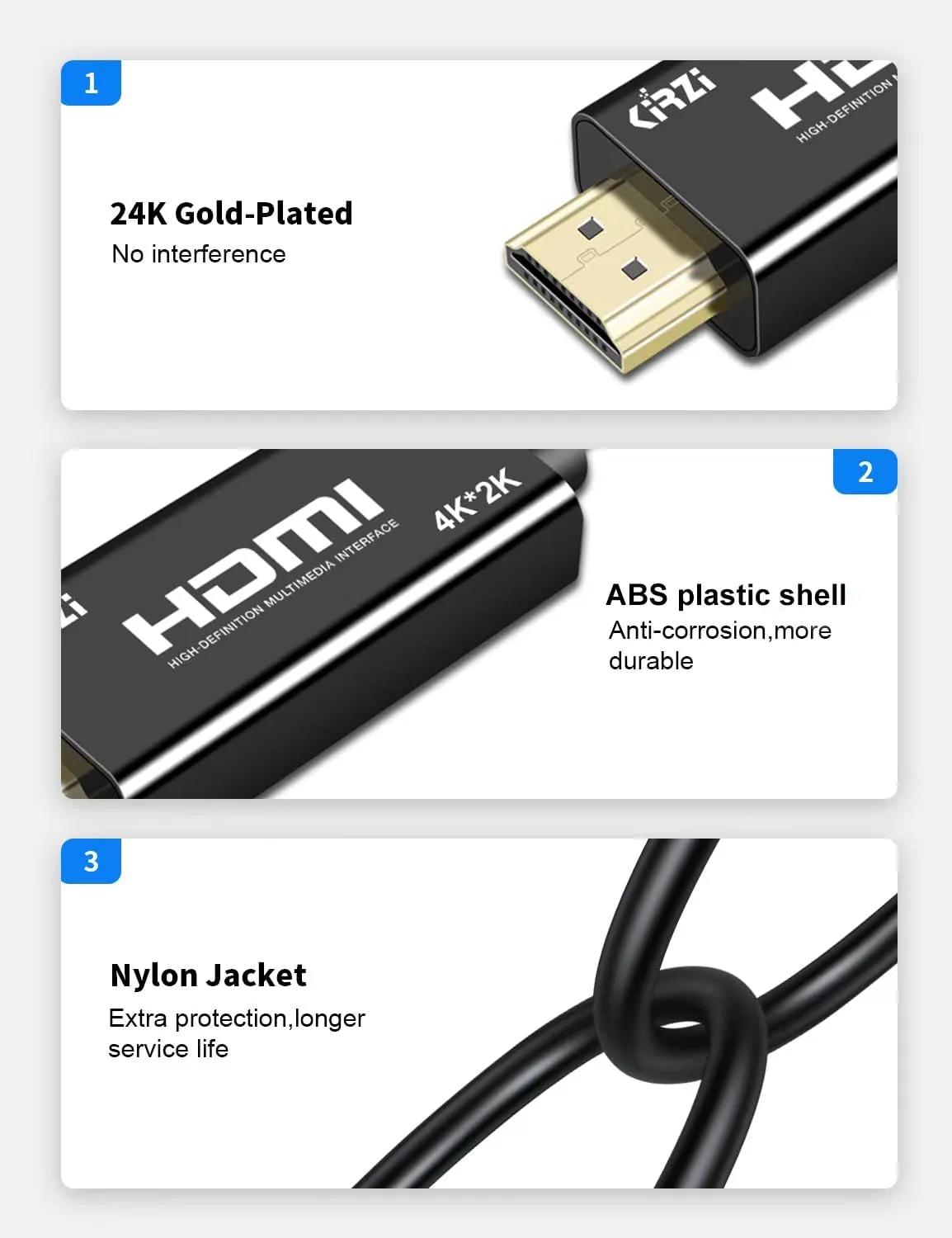کابل Mini DisplayPort به HDMI 4K UHD طول 3 متر، کابل Thunderbolt به HDMI، سازگار با Mini DP به HDMI برای MacBook Air/Pro، Surface Pro/مانیتور/تلویزیون/پروژکتور و غیره