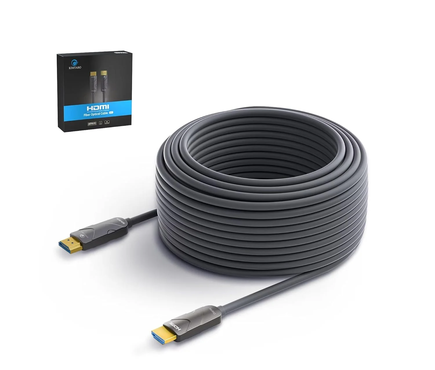 کابل HDMI 4K، 30 متر، کابل فیبر نوری HDMI (HDMI2.0b, 18Gbps, 4K 60Hz 4:4:4 RGB, 1080p)، کابل فعال یک طرفه باریک با سرعت فوق العاده بالا، سازگار با کامپیوتر، لپ تاپ، PS3، PS4، پروژکتور، HDTV