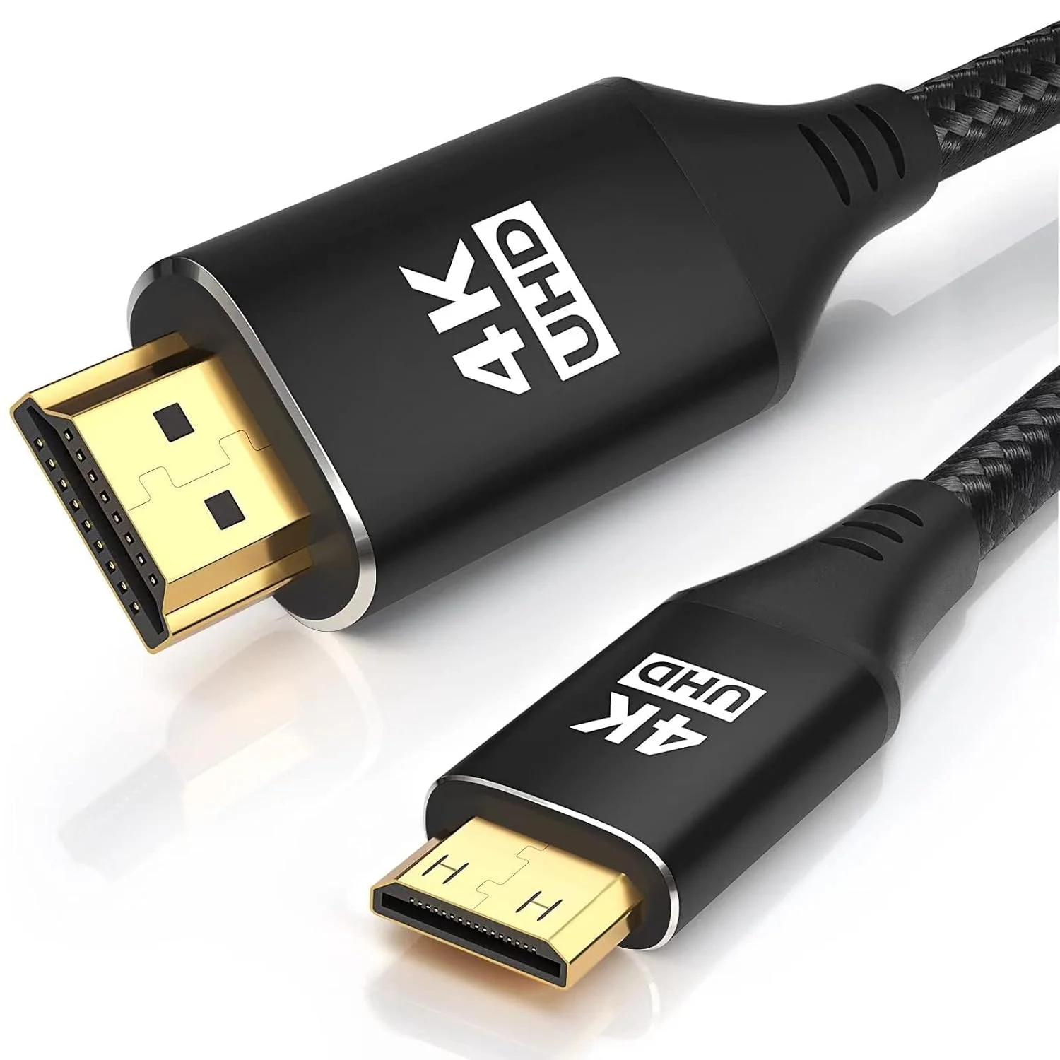 کابل مینی HDMI به HDMI طول 1 متر، [بدنه آلومینیومی، بافته شده] سرعت بالا 4K 60Hz HDMI 2.0، سازگار با دوربین، فیلمبردار، تبلت و کارت گرافیک/ویدیو، لپ تاپ، رزبری پای زیرو W