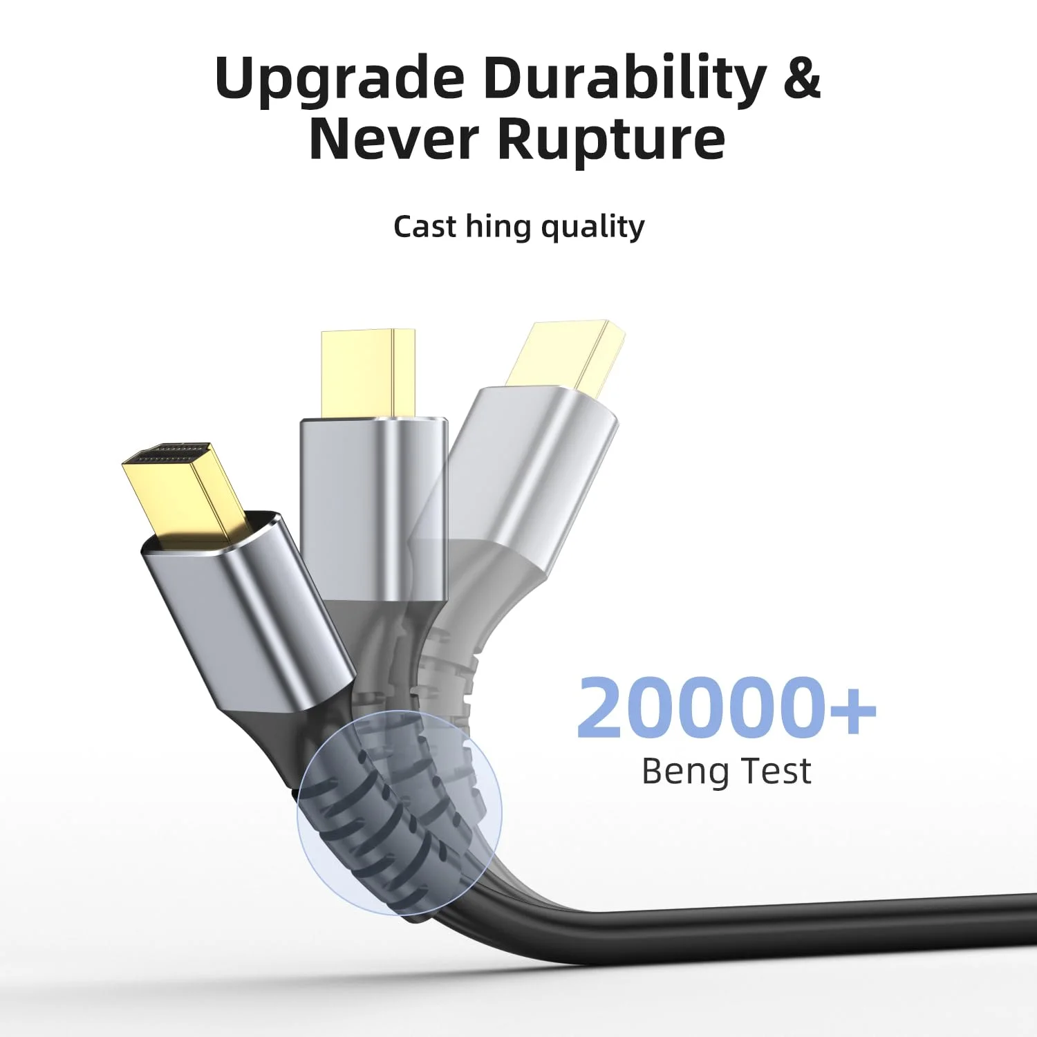 کابل HDMI 4K با طول 15 متر، کابل HDMI 2.0 فوق العاده سریع 4K@60Hz با سرعت 18 گیگابیت بر ثانیه، کانکتور روکش طلا، کابل HDMI اترنت سه بعدی ARC برای تلویزیون های HDTV، مانیتور، لپ تاپ، Roku TV، Xbox PS4/PS5 (نقره ای)