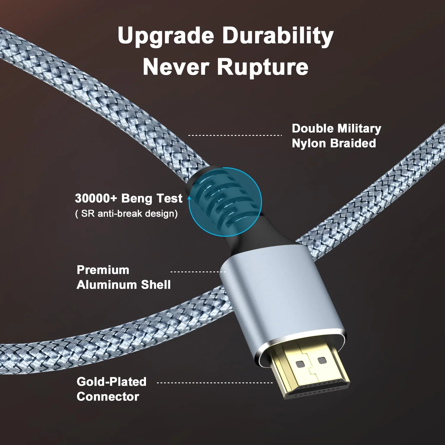 کابل HDMI 8K 10K 4K با سرعت 48Gbps، بسته 2 عددی 5 متری، کابل بافته شده HDMI با سرعت فوق العاده بالا - 4K@120Hz 8K@60Hz، DTS:X، HDCP 2.2 & 2.3، HDR 10 سازگار برای Roku TV/PS5/HDTV/Blu-ray