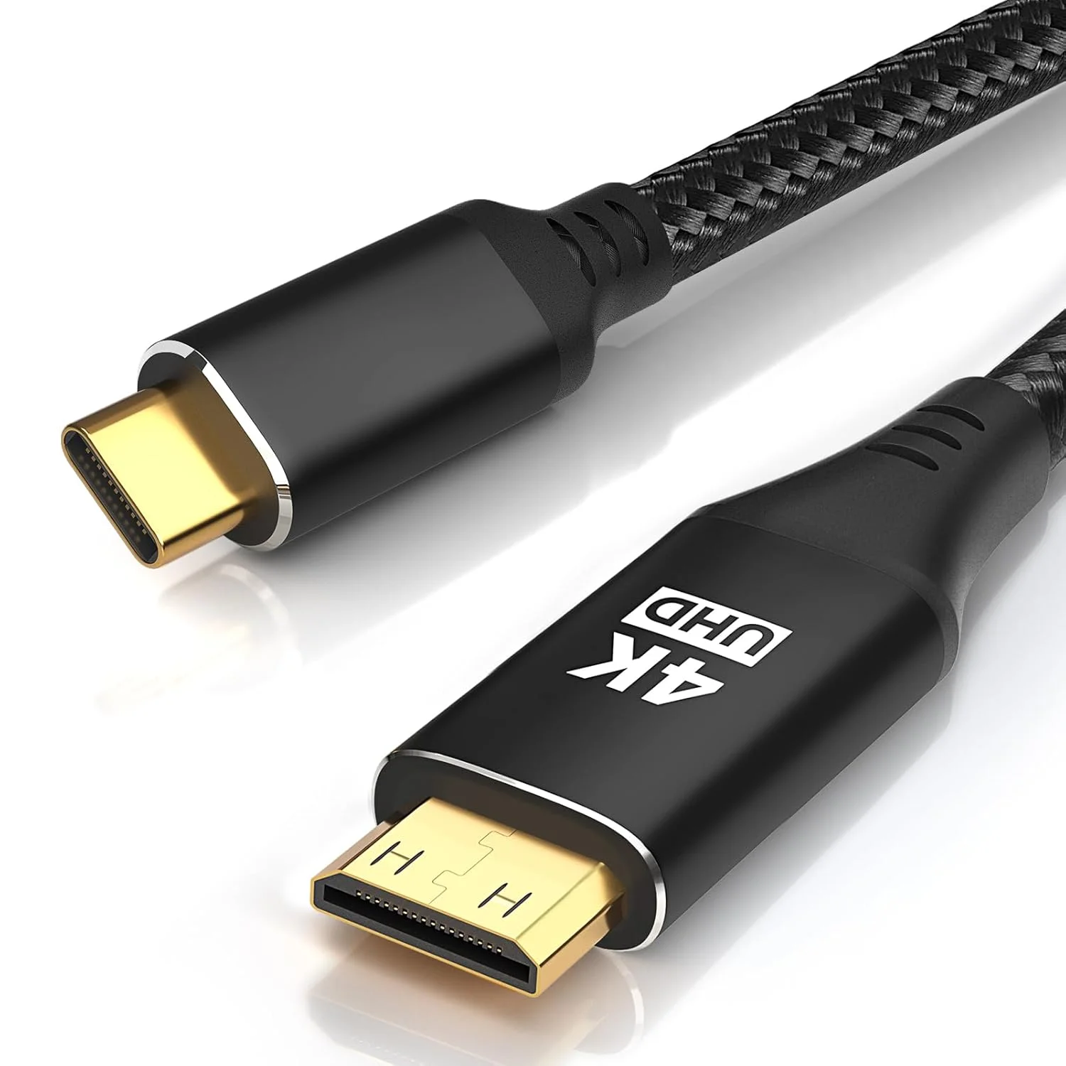 کابل USB C به Mini HDMI با طول 1.8 متر، کابل 4K پرسرعت با رزولوشن 4K@30/2K@60Hz/1080P، کابل یک طرفه Type C به Mini HDMI نایلونی برای مانیتور قابل حمل، Steam Deck، ROG Ally، لپ تاپ، MacBook، iPad Pro، iPhone 15