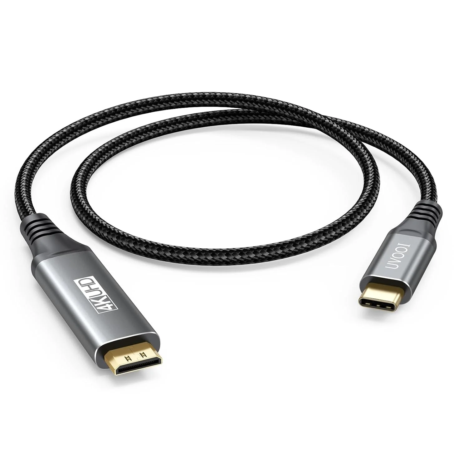 کابل کوتاه USB C به مینی HDMI، 60 هرتز@4K، کابل پرسرعت تایپ سی به مینی HDMI 2.0 برای مانیتور قابل حمل سازگار با مک بوک، لپ تاپ، استیم دک، ROG Ally، آیفون 16/15، گلکسی S25
