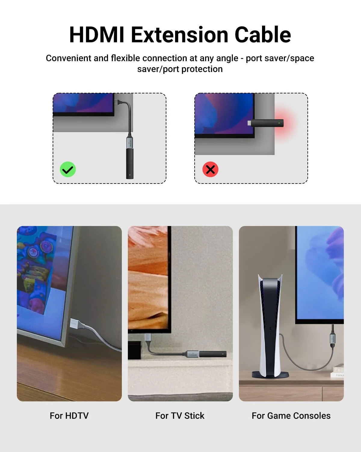 کابل کوتاه افزایش طول HDMI ویسیلینک 8K با طول 0.18 متر، مناسب برای فضاهای محدود، آداپتور افزایش طول HDMI نر به ماده، سازگار با استیک تلویزیون، تلویزیونهای HD، کنسول بازی، لپتاپ (تک عددی، 0.18 متر) کابل کوتاه افزایش طول HDMI ویسیلینک 8K با طول 0.18 متر، مناسب برای فضاهای محدود، آداپتور افزایش طول HDMI نر به ماده، سازگار با استیک تلویزیون، تلویزیونهای HD، کنسول بازی، لپتاپ (تک عددی، 0.18 متر)