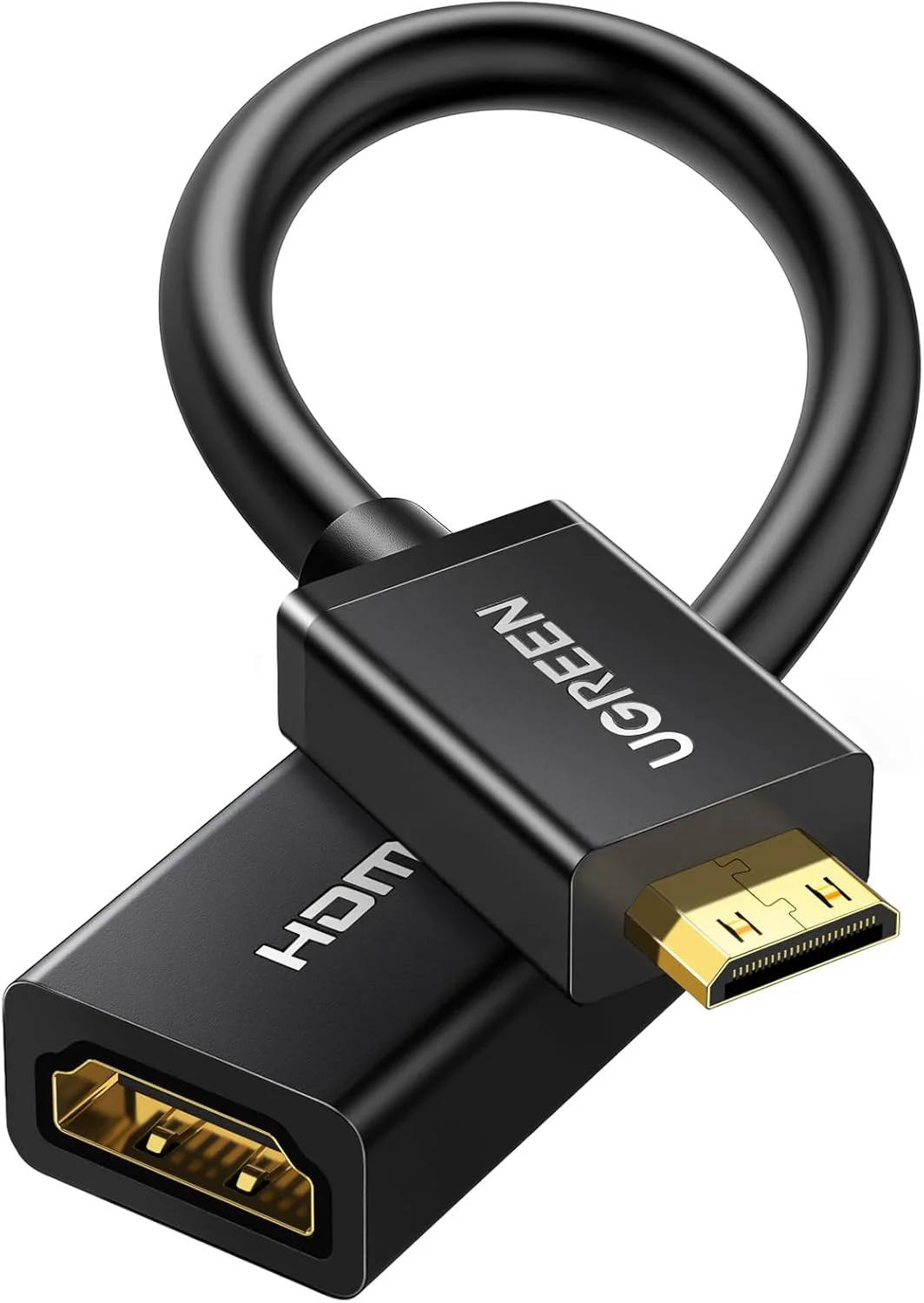 تبدیل مینی HDMI به HDMI یوگرین 4K 60Hz، سازگار با رزبری پای، مانیتورهای قابل حمل، دوربین های DSLR، دوربین های فیلمبرداری، لپ تاپ ها، پروژکتورها، تبلت ها، کارت گرافیک 0.5 متر