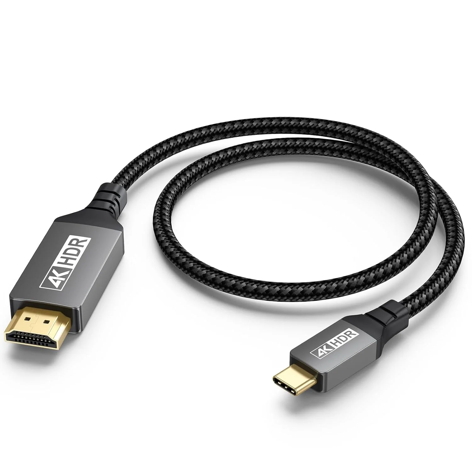 کابل کوتاه USB-C به HDMI طول 30 سانتی متر، [4K@60Hz] کابل USBC به HDMI سازگار با Thunderbolt 3/4/5، سری iPhone 17/16/15/MacBook Pro Air/Mac mini 2024/iPad Pro/Pixel/Galaxy S25
