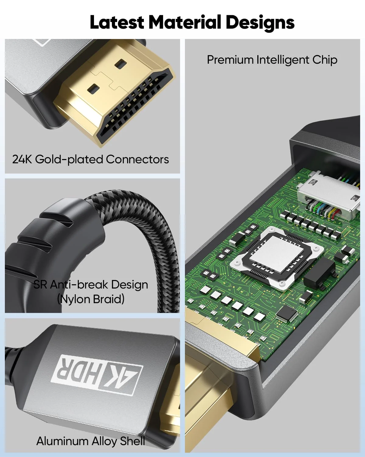 کابل کوتاه USB-C به HDMI طول 30 سانتی متر، [4K@60Hz] کابل USBC به HDMI سازگار با Thunderbolt 3/4/5، سری iPhone 17/16/15/MacBook Pro Air/Mac mini 2024/iPad Pro/Pixel/Galaxy S25