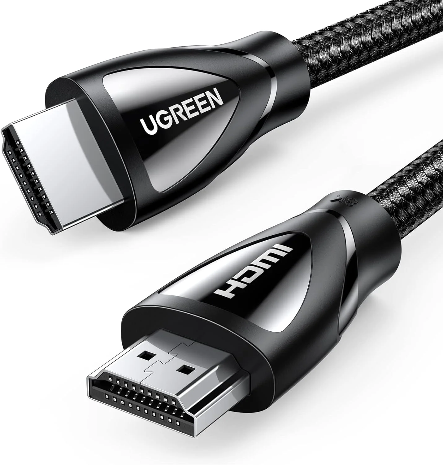 کابل HDMI 8K یوگرین 2.1 طول 2 متر، سرعت فوق العاده بالای 48 گیگابیت بر ثانیه، کابل HDMI بافته شده 10K 8K@60Hz 4K@240Hz، eARC HDR10 HDCP 2.2&2.3، سازگار با PS5/Xbox Series X/Roku TV/HDTV/Blu-ray
