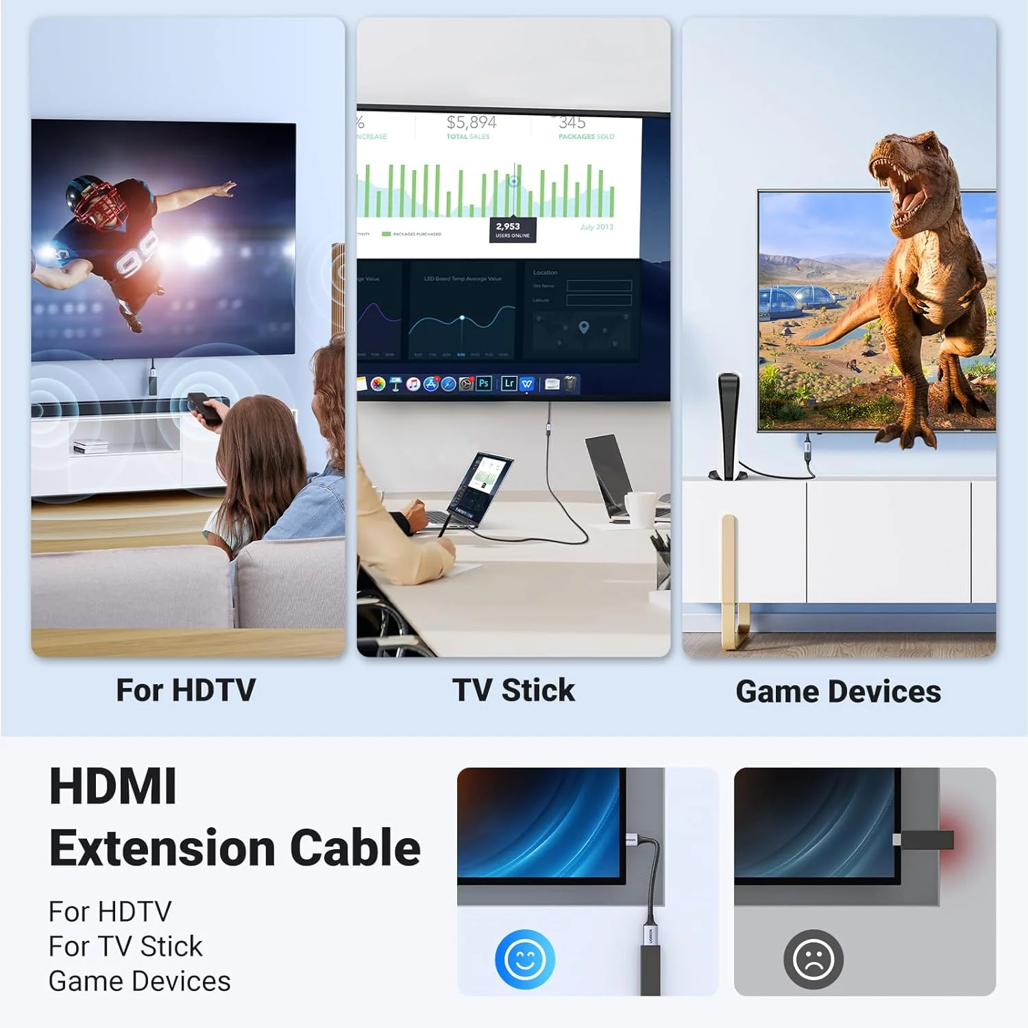 کابل افزایش طول HDMI یوگرین 8K، کابل آداپتور نر به ماده 0.15 متری، 8K@60Hz 4K@240Hz، سرعت بالا 48 گیگابیت بر ثانیه، سازگار با PS5/Nintendo Switch/Xbox Series X/Roku Stick/Blu-ray Laptop PC TV کابل افزایش طول HDMI یوگرین 8K، کابل آداپتور نر به ماده 0.15 متری، 8K@60Hz 4K@240Hz، سرعت بالا 48 گیگابیت بر ثانیه، سازگار با PS5/Nintendo Switch/Xbox Series X/Roku Stick/Blu-ray Laptop PC TV