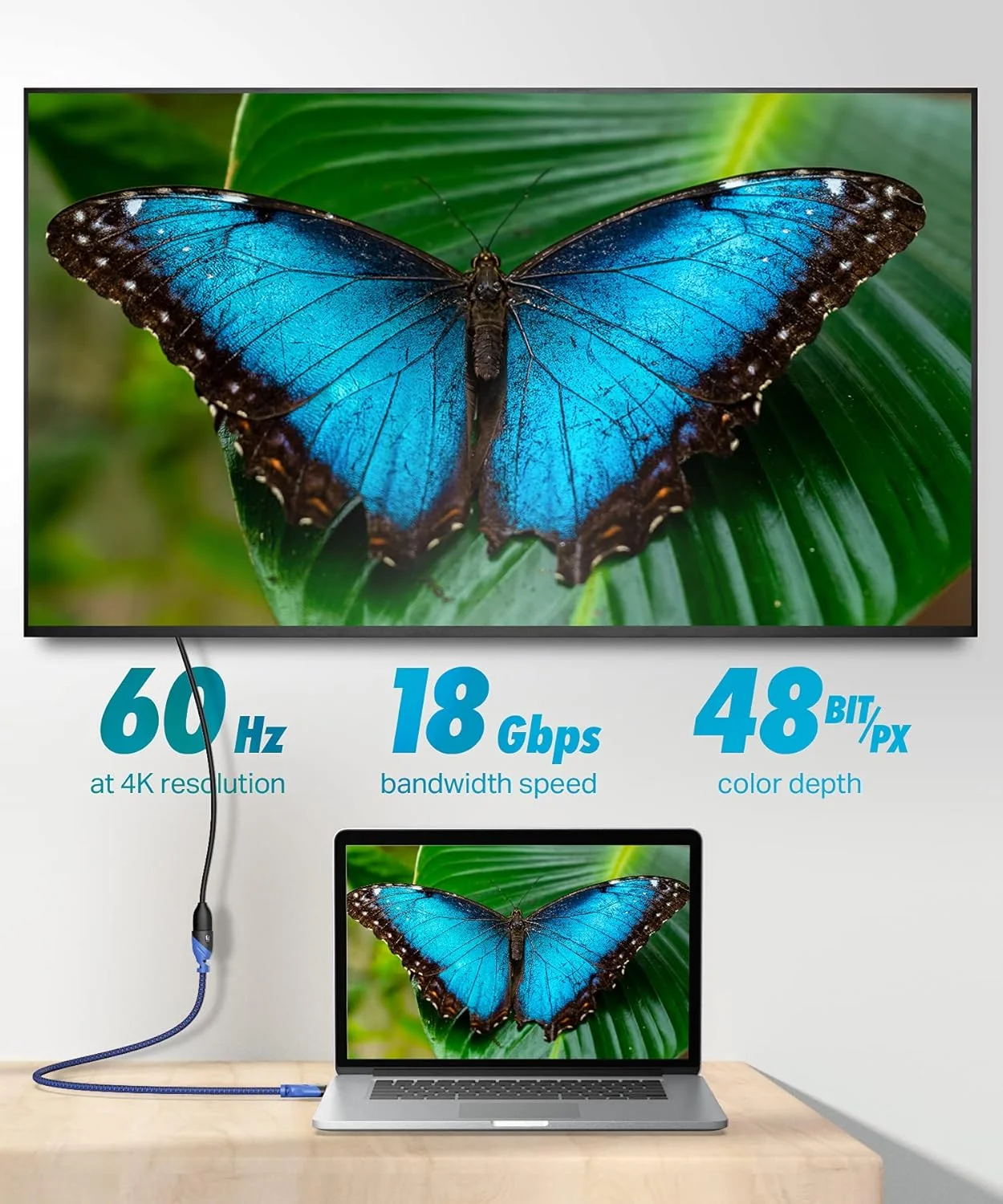 کابل افزایش طول HDMI با وضوح فوق العاده 3 متری - تبدیل نر به ماده 4K - طول 3 متر