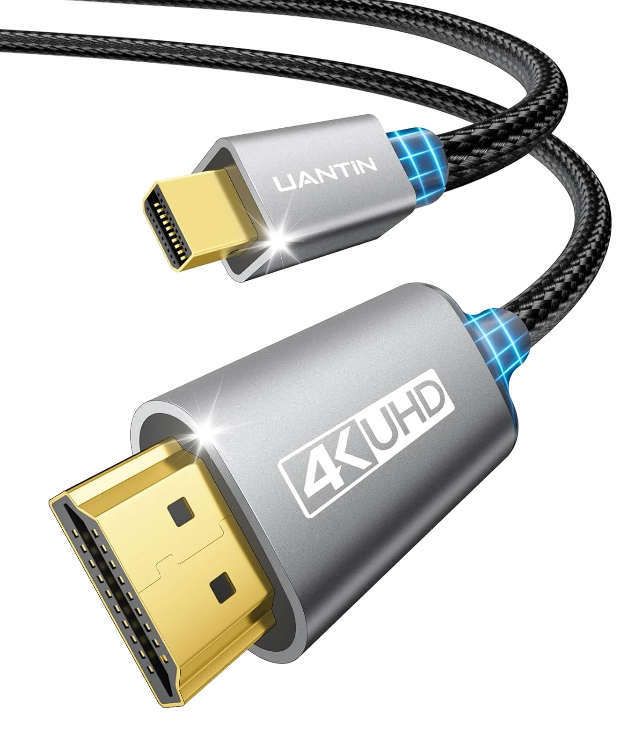 کابل Mini DisplayPort به HDMI طول 90 سانتی متر | کابل پرسرعت Thunderbolt 2 (DP) به HDMI با روکش بافته شده، پورت Mini Display برای MacBook Air/Pro، Mac mini، Surface Pro/Dock