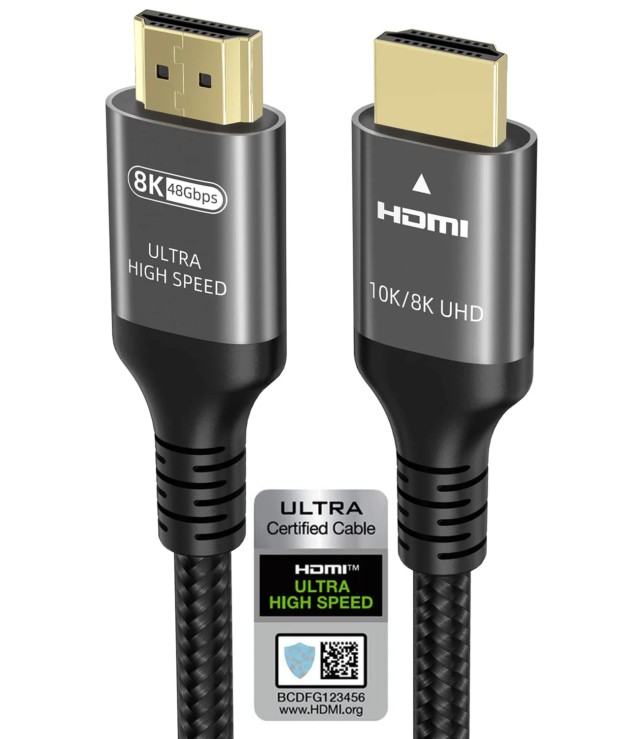 کابل HDMI 10K 8K 4K با سرعت 48 گیگابیت بر ثانیه، طول 3 متر، کابل HDMI با سرعت فوق العاده بالا، 4K 240Hz 144Hz 120Hz 8K60Hz 0.01ms HDR10+ eARC HDCP2.3 Netflix Roku TV PC Monitor Projector PS5 Xbox