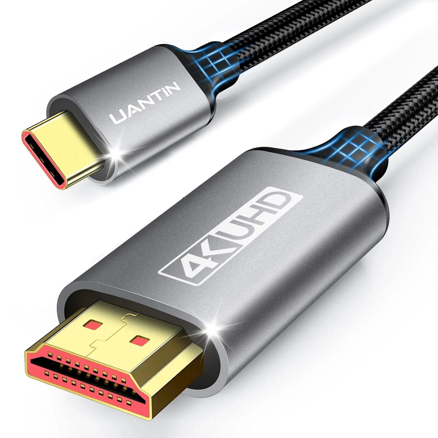 کابل USB C به HDMI به طول 1.8 متر | کابل پرسرعت USB 3.1 Type-C به HDMI 4K [سازگار با Thunderbolt 3/4/5] با MacBook، Galaxy S9 تا S24، iPhone 15/16، iPad Pro، iMac، Surface