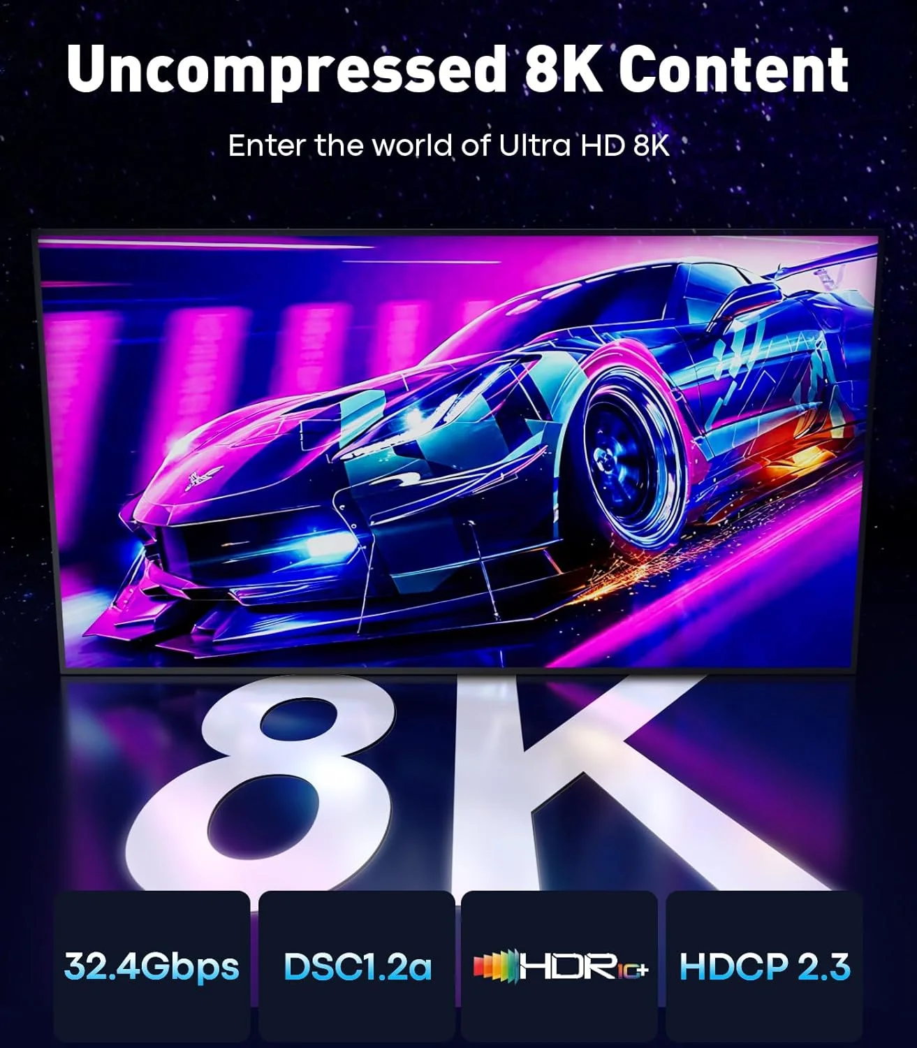 کابل DisplayPort 1.4 به HDMI 2.1 با رزولوشن 8K، طول 3 متر، پشتیبانی از 4K 120Hz/8K 60Hz، کابل آداپتور یک طرفه DP به HDMI، پهنای باند 32.4Gbps، HDR، HDCP2.3، پورت نمایشگر برای AMD، NVIAID، عدم سازگاری با PS5/Xbox، بدون پشتیبانی از VRR کابل DisplayPort 1.4 به HDMI 2.1 با رزولوشن 8K، طول 3 متر، پشتیبانی از 4K 120Hz/8K 60Hz، کابل آداپتور یک طرفه DP به HDMI، پهنای باند 32.4Gbps، HDR، HDCP2.3، پورت نمایشگر برای AMD، NVIAID، عدم سازگاری با PS5/Xbox، بدون پشتیبانی از VRR