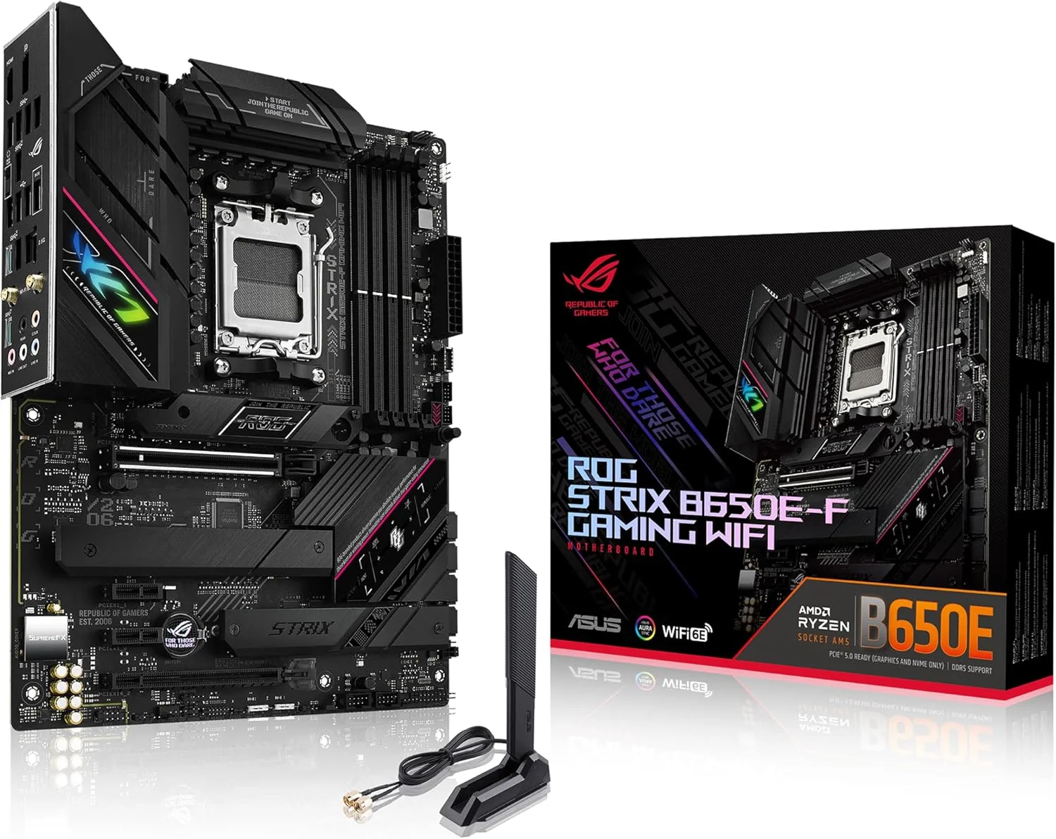 مادربرد گیمینگ ایسوس ROG Strix B650E-F Gaming WiFi AM5 (LGA1718) Ryzen 7000 (دارای 12+2 فاز قدرت، DDR5، 3 اسلات M.2، PCIe® 5.0، WiFi 6E، LAN 2.5G، پورت USB 3.2 Gen 2x2 Type-C®) (نوسازی شده) مادربرد گیمینگ ایسوس ROG Strix B650E-F Gaming WiFi AM5 (LGA1718) Ryzen 7000 (دارای 12+2 فاز قدرت، DDR5، 3 اسلات M.2، PCIe® 5.0، WiFi 6E، LAN 2.5G، پورت USB 3.2 Gen 2x2 Type-C®) (نوسازی شده)