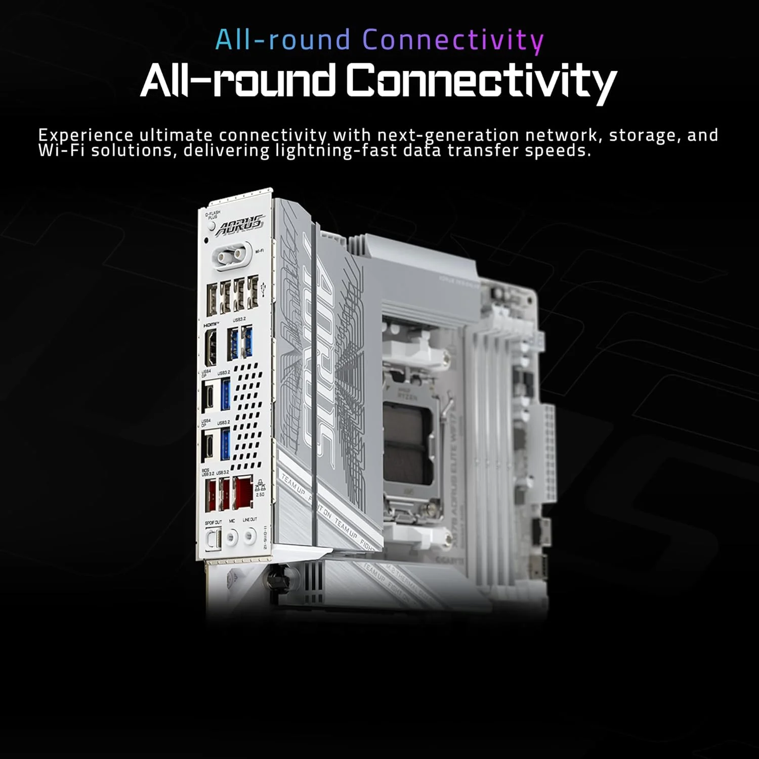 مادربرد GIGABYTE X870 AORUS Elite WIFI7 ICE AMD AM5 LGA 1718، ATX، DDR5، 4X M.2، PCIe 5.0، USB4، WIFI7، LAN 2.5GbE، EZ-Latch، 5 ساله مادربرد GIGABYTE X870 AORUS Elite WIFI7 ICE AMD AM5 LGA 1718، ATX، DDR5، 4X M.2، PCIe 5.0، USB4، WIFI7، LAN 2.5GbE، EZ-Latch، 5 ساله