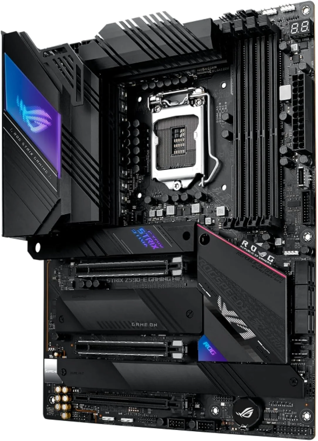 مادربرد گیمینگ ROG Strix Z590-E با WiFi 6E LGA 1200 (پشتیبانی از پردازنده های نسل 11 و 10 اینتل) ATX (PCIe 4.0, 14+2 Power Stages, DDR4 5333+, Dual Intel 2.5 Gb LAN, Thunderbolt 4, 4xM.2/NVMe SSD و Aura RGB)