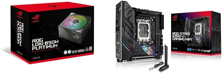 باندل منبع تغذیه 850W پلاتینیوم ایسوس ROG Loki SFX-L و مادربرد گیمینگ ایسوس ROG Strix B760-I WiFi 6E Intel B760 mini-ITX