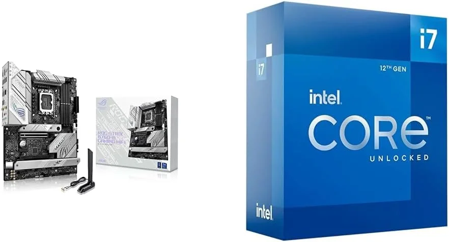 مادربرد ایسوس ROG Strix B760-A Gaming WiFi ATX و پردازنده دسکتاپ 12 هسته ای 5.0 گیگاهرتزی اینتل Core i7-12700K
