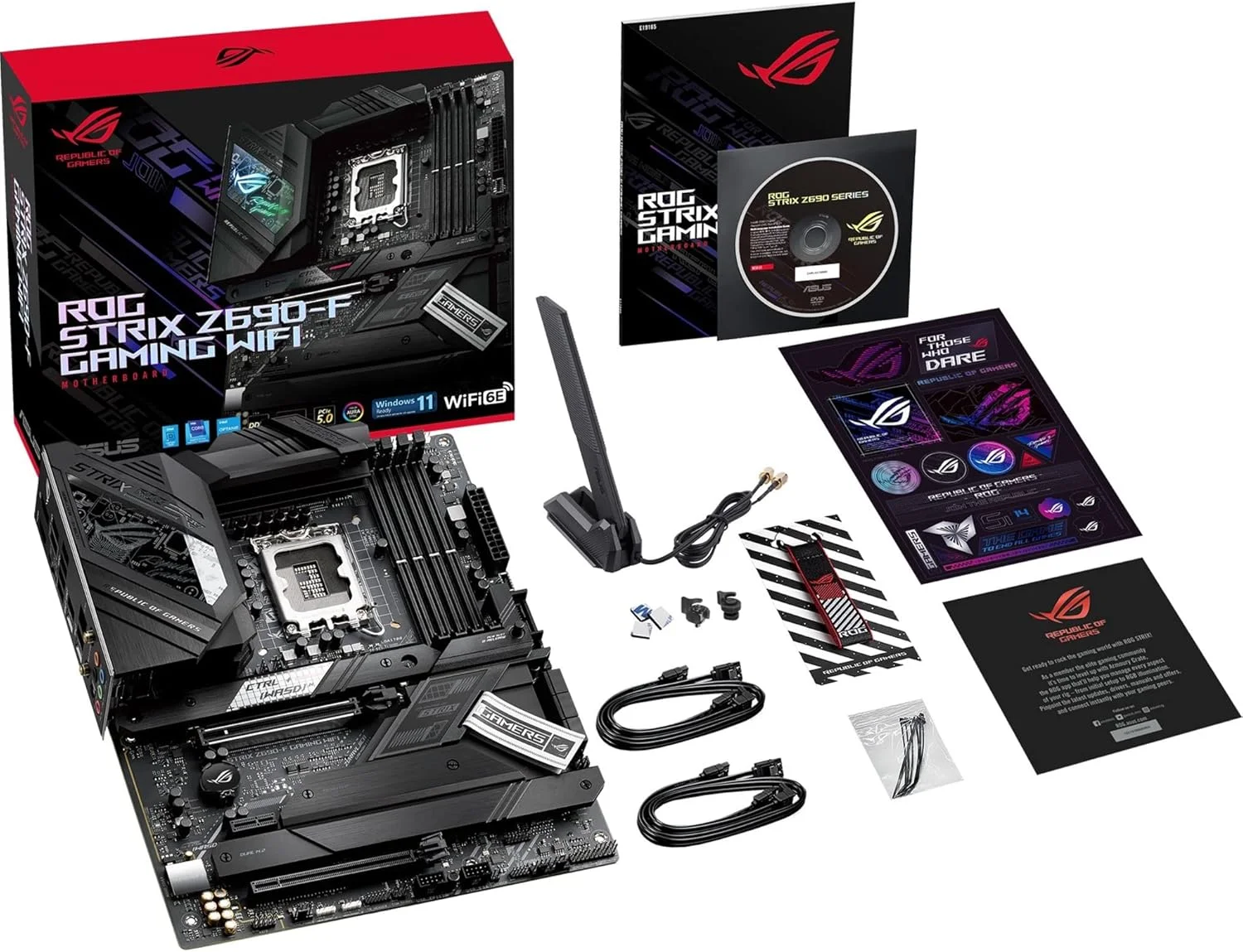 مادربرد گیمینگ ایسوس ROG Strix Z690-F WiFi 6E LGA1700 (نسل دوازدهم اینتل) ATX (PCIe 5.0, DDR5, 16+1 فاز قدرت, LAN 2.5Gb, BT v5.2, Thunderbolt 4, 4xM.2, کانکتور USB 3.2 Gen 2x2 Type-C پنل جلو)