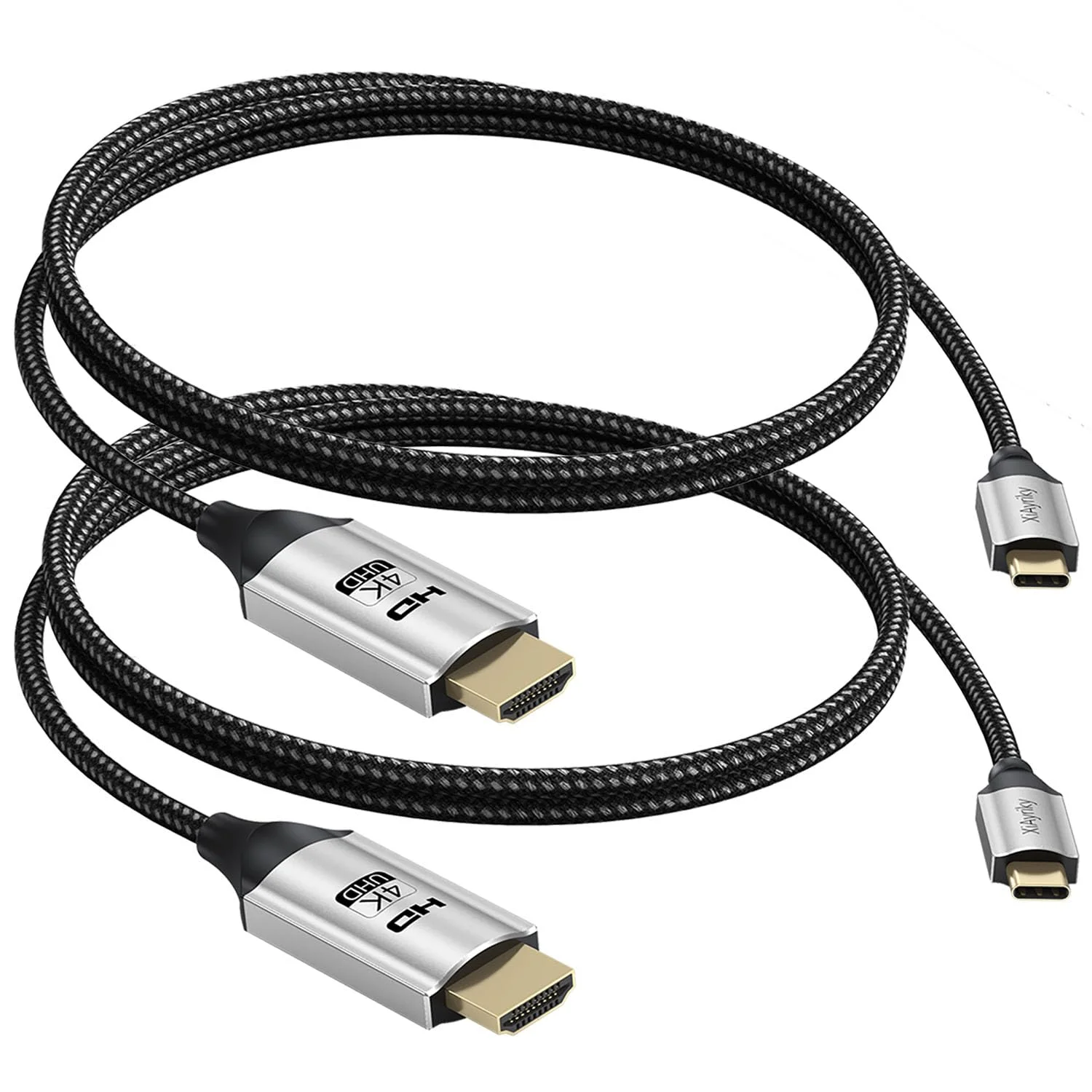 کابل USB-C به HDMI طول 3 فوت، بسته 2 عددی، کابل 4K USBC به HDMI (سازگار با Thunderbolt 3/4/5)، منبع Type C به مانیتور HDMI برای iPhone 16/15/Galaxy S25/MacBook Pro Air/Mac mini 2024/iPad Pro/Pixel/Surface Pro