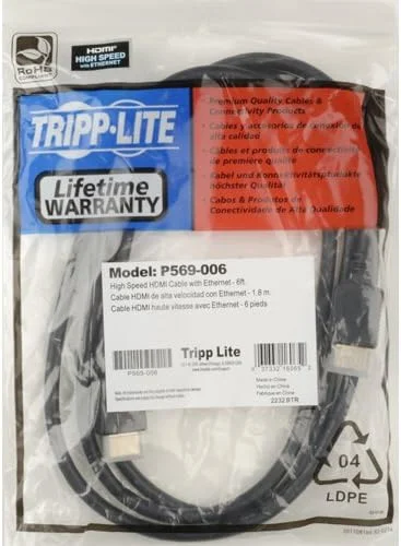 کابل HDMI پرسرعت Eaton Tripp Lite با اترنت و ویدئوی دیجیتال با صدا، Ultra HD 4K x 2K (نر و نرو)، 0.9 متر، مشکی کابل HDMI پرسرعت Eaton Tripp Lite با اترنت و ویدئوی دیجیتال با صدا، Ultra HD 4K x 2K (نر و نرو)، 0.9 متر، مشکی