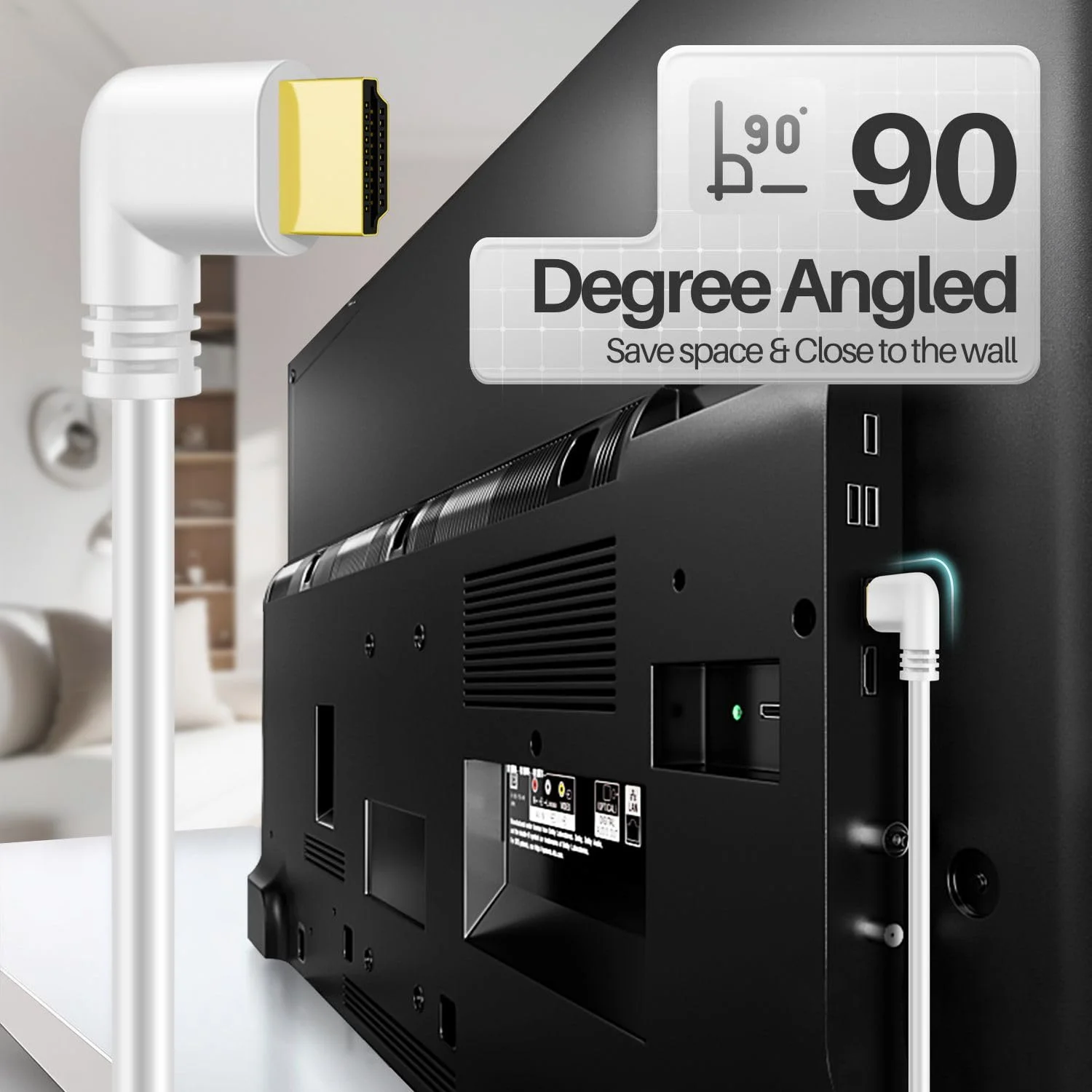 کابل HDMI زاویه راست TNP (3 متر) - کابل HDMI 2.0 پرسرعت سفید UHD 4K 60 هرتز 2K 2160p Full HD 1080p Quad HD 1440p 3D ARC/eARC اترنت برای Xbox One X و Apple TV 4K کابل HDMI زاویه راست TNP (3 متر) - کابل HDMI 2.0 پرسرعت سفید UHD 4K 60 هرتز 2K 2160p Full HD 1080p Quad HD 1440p 3D ARC/eARC اترنت برای Xbox One X و Apple TV 4K