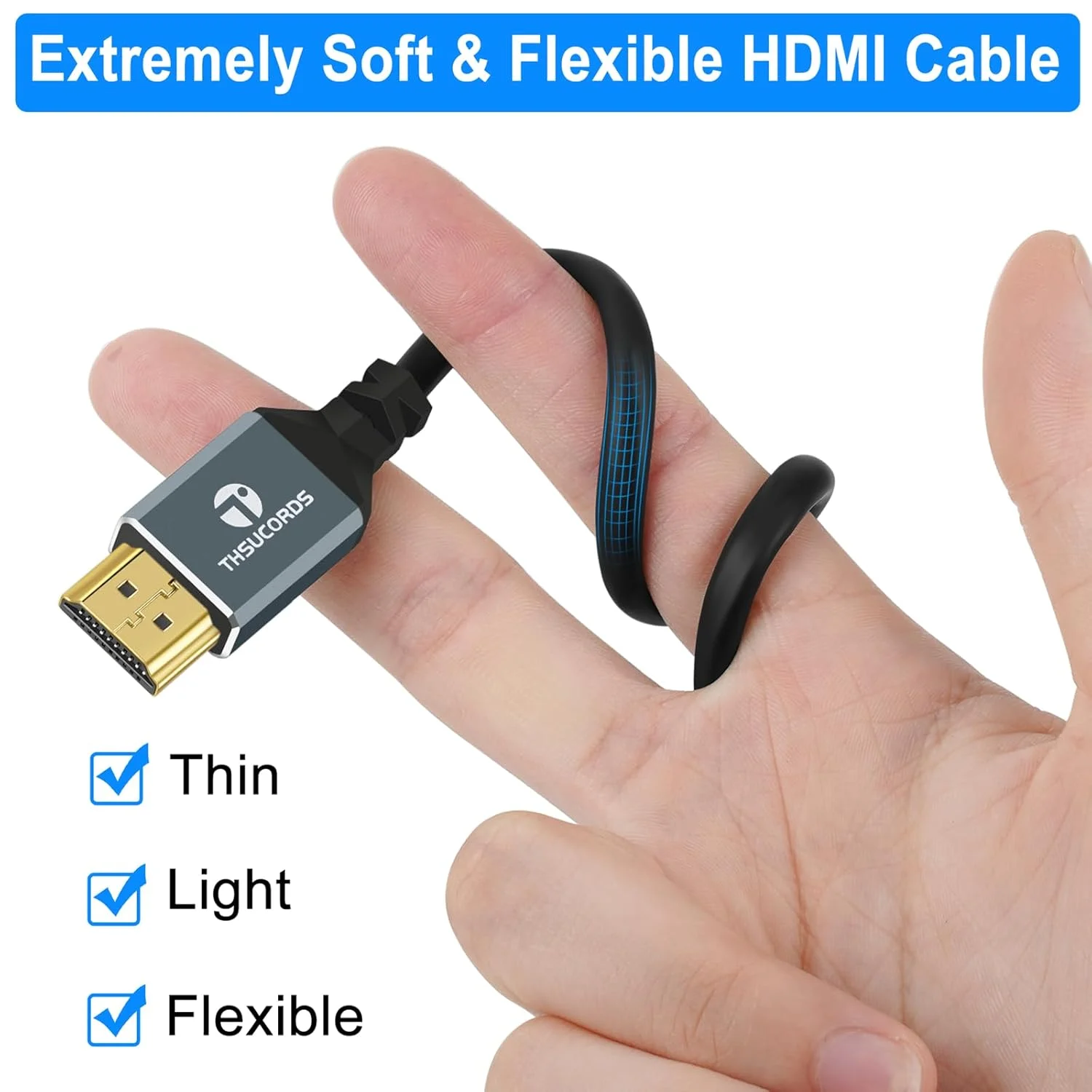 کابل مینی HDMI به HDMI با رزولوشن 8K، طول 48 سانتی متر، باریک و انعطاف پذیر 48Gbps، پشتیبانی از 8K@60HZ و 4K@144HZ برای دوربین، فیلمبرداری، تبلت، کارت گرافیک/ویدیو و لپ تاپ