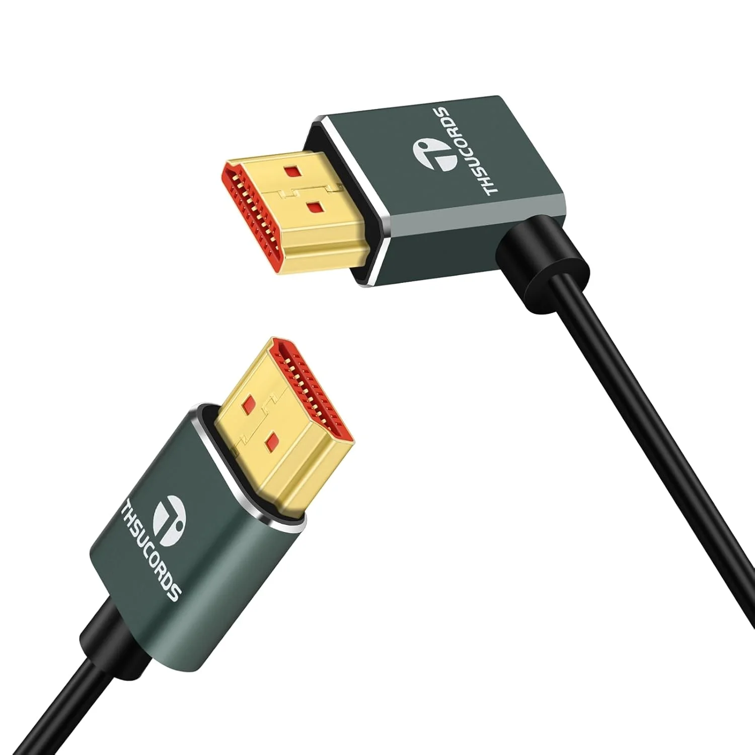 کابل فوق العاده نازک 8K HDMI 2.1 با زاویه 90 درجه چپ، 3.3 فوت، کابل باریک و انعطاف پذیر با سرعت بالا، پشتیبانی از 4K@120Hz و 8K@60Hz سازگار با Roku TV/HDTV/PS5/Blu-ray