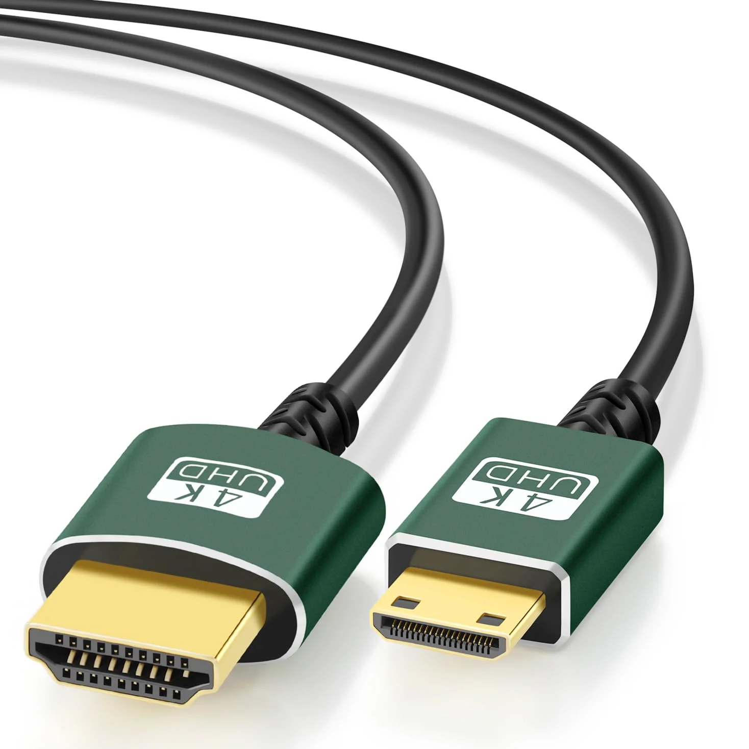 کابل مینی HDMI به HDMI باریک 1 متری، فوق العاده نازک و انعطاف پذیر، پشتیبانی از 3D/4K@60Hz/18gbps/2160P/1080P کابل مینی HDMI به HDMI باریک 1 متری، فوق العاده نازک و انعطاف پذیر، پشتیبانی از 3D/4K@60Hz/18gbps/2160P/1080P