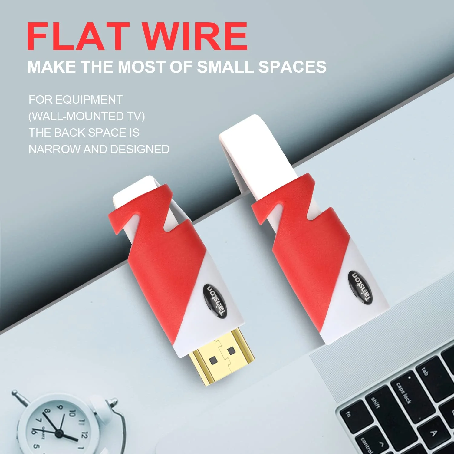 کابل HDMI تخت سرعت بالا (15 متر) پشتیبانی از 4K 2160P، 3D، 1080P، کانال بازگشت صدا