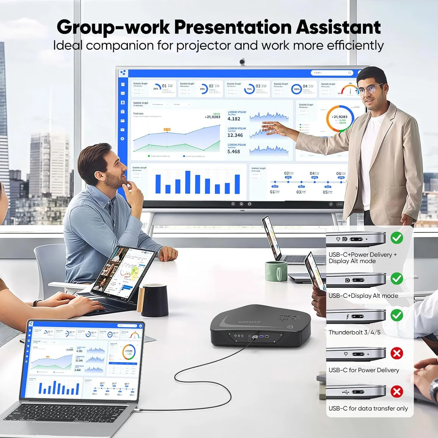 کابل کوتاه USB C به HDMI، 1.5 فوت، کابل 4K USBC به HDMI (سازگار با Thunderbolt 3/4/5)، کابل Type C به HDMI برای iPhone 16/15/ Galaxy S25/MacBook Pro Air/Mac mini 2024/iPad Pro/Pixel/Surface Pro