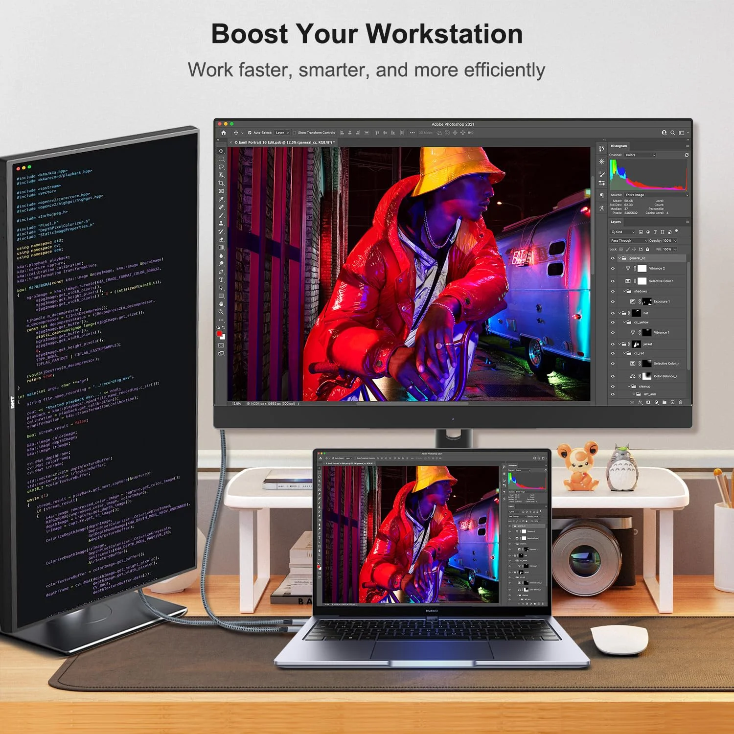 کابل USB C به HDMI طول 3 متر، 4K 60Hz USB Type C به HDMI 2.0 با روکش بافته شده، سازگار با Thunderbolt 3/4/5، MacBook، iMac، iPad Pro، Surface، Galaxy S8 تا S24