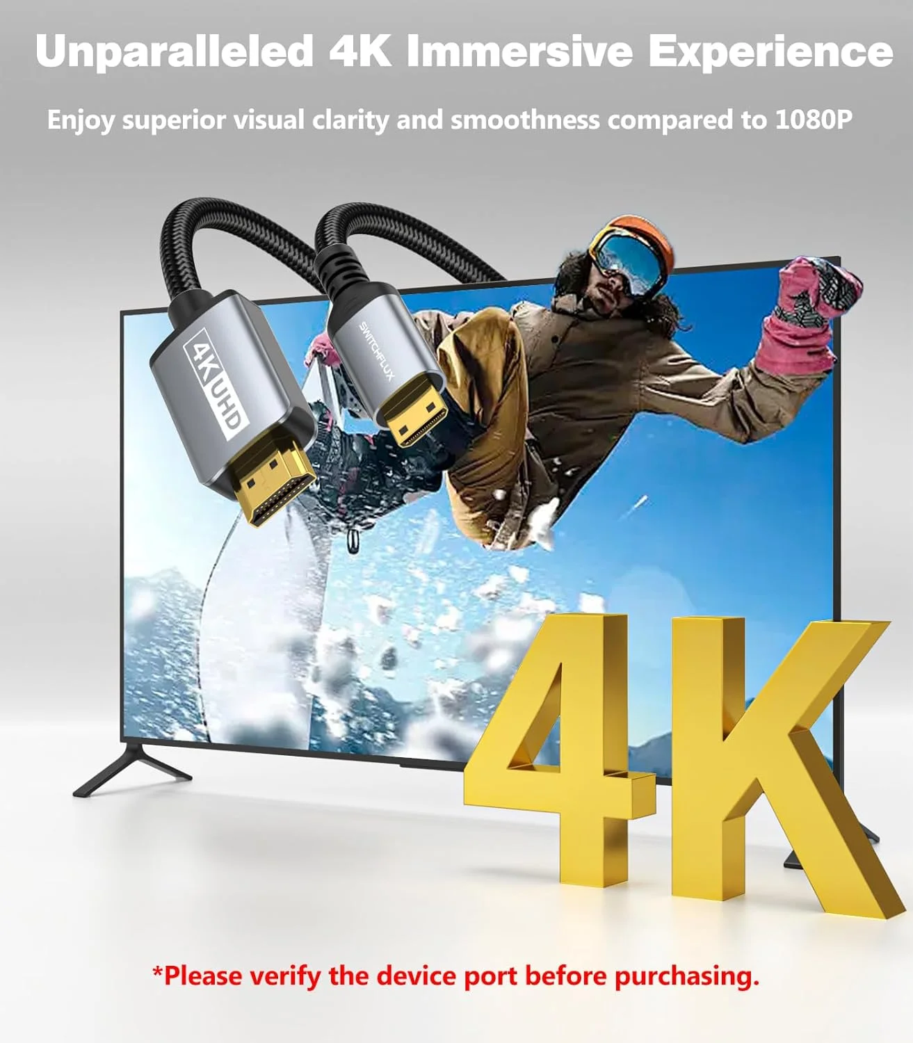 کابل مینی HDMI به HDMI طول 1.8 متر، 4K 60Hz سرعت بالا HDMI 2.0 [بدنه آلومینیومی، روکش نایلونی بافته شده] برای دوربین، فیلمبردار، تبلت، لپ تاپ، کارت گرافیک/ویدیو، رزبری پای زیرو