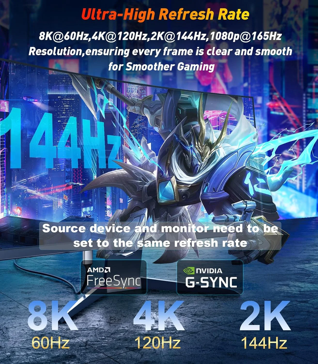 کابل DisplayPort 1.4 به HDMI 2.1 (8K@60Hz, 4K@120Hz, 2K@144Hz) طول 1.8 متر، یک طرفه DP (منبع) به HDMI (نمایشگر)، کابل بافته شده، پشتیبانی از HDCP 2.3 HDR10، پورت نمایشگر برای AMD، NVIDIA و PC کابل DisplayPort 1.4 به HDMI 2.1 (8K@60Hz, 4K@120Hz, 2K@144Hz) طول 1.8 متر، یک طرفه DP (منبع) به HDMI (نمایشگر)، کابل بافته شده، پشتیبانی از HDCP 2.3 HDR10، پورت نمایشگر برای AMD، NVIDIA و PC