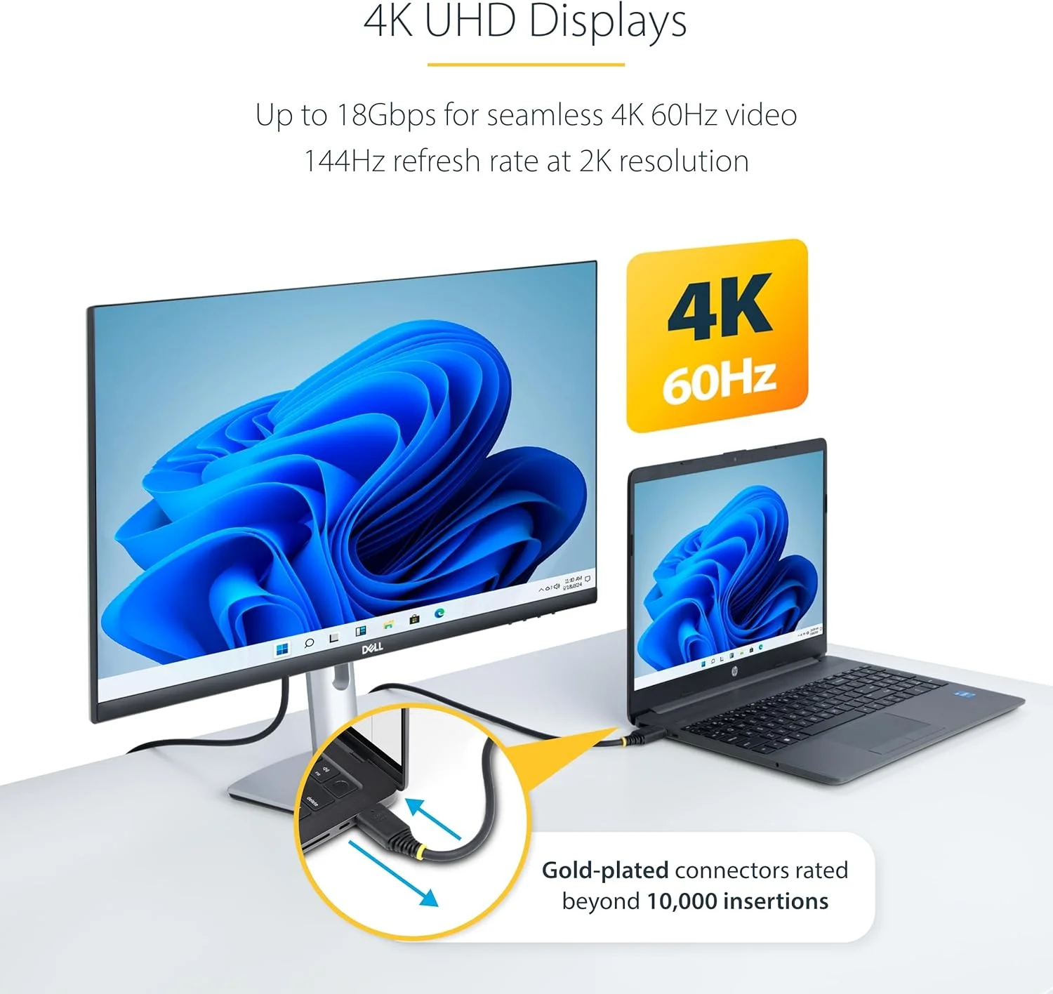 کابل HDMI پرسرعت فعال StarTech.com به طول 9.1 متر، 4K 60Hz/1440p 144Hz، 18Gbps، کابل UHD HDMI 2.0، روکش TPE