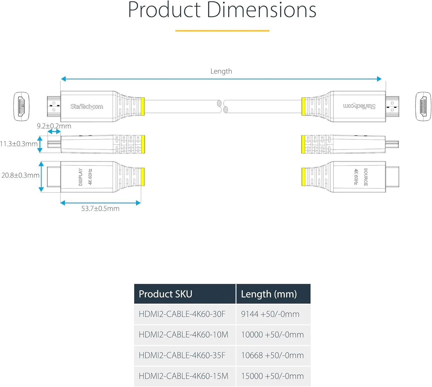 کابل HDMI پرسرعت فعال StarTech.com به طول 9.1 متر، 4K 60Hz/1440p 144Hz، 18Gbps، کابل UHD HDMI 2.0، روکش TPE