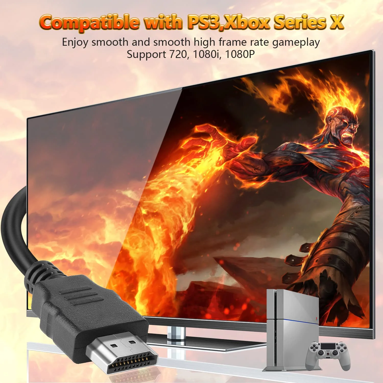 کابل HDMI بسته 10 عددی 90 سانتیمتری، کابل بافته شده HDMI پرسرعت 18 گیگابیت بر ثانیه، 1080p@60Hz، Dolby TrueHD، DTS-HD سازگار با لپتاپ، مانیتور، PS3، تلویزیون و غیره کابل HDMI بسته 10 عددی 90 سانتیمتری، کابل بافته شده HDMI پرسرعت 18 گیگابیت بر ثانیه، 1080p@60Hz، Dolby TrueHD، DTS-HD سازگار با لپتاپ، مانیتور، PS3، تلویزیون و غیره