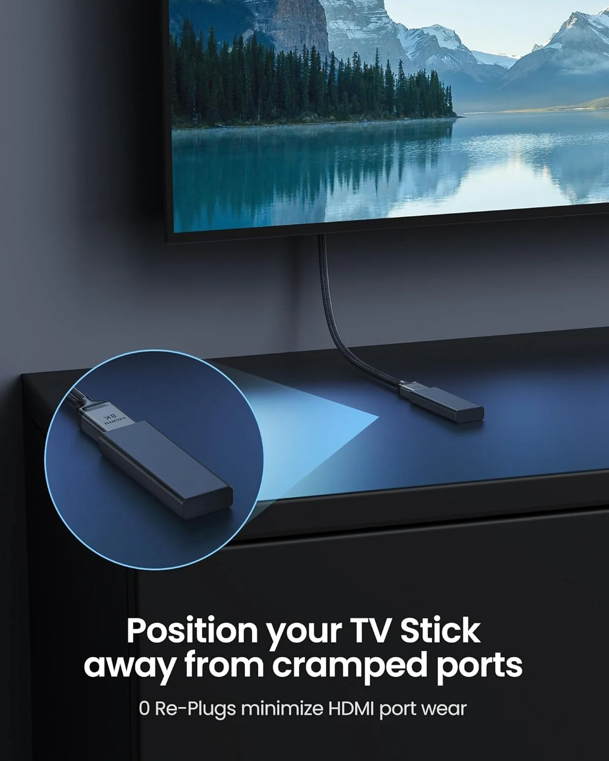 کابل افزایش طول HDMI سیلکلند 8K، طول 1.5 متر، مبدل HDMI 2.1 نر به ماده با سرعت فوق العاده بالا 48 گیگابیت بر ثانیه، سازگار با Fire Stick، Roku TV، Blu-Ray، لپ تاپ، PS5/4